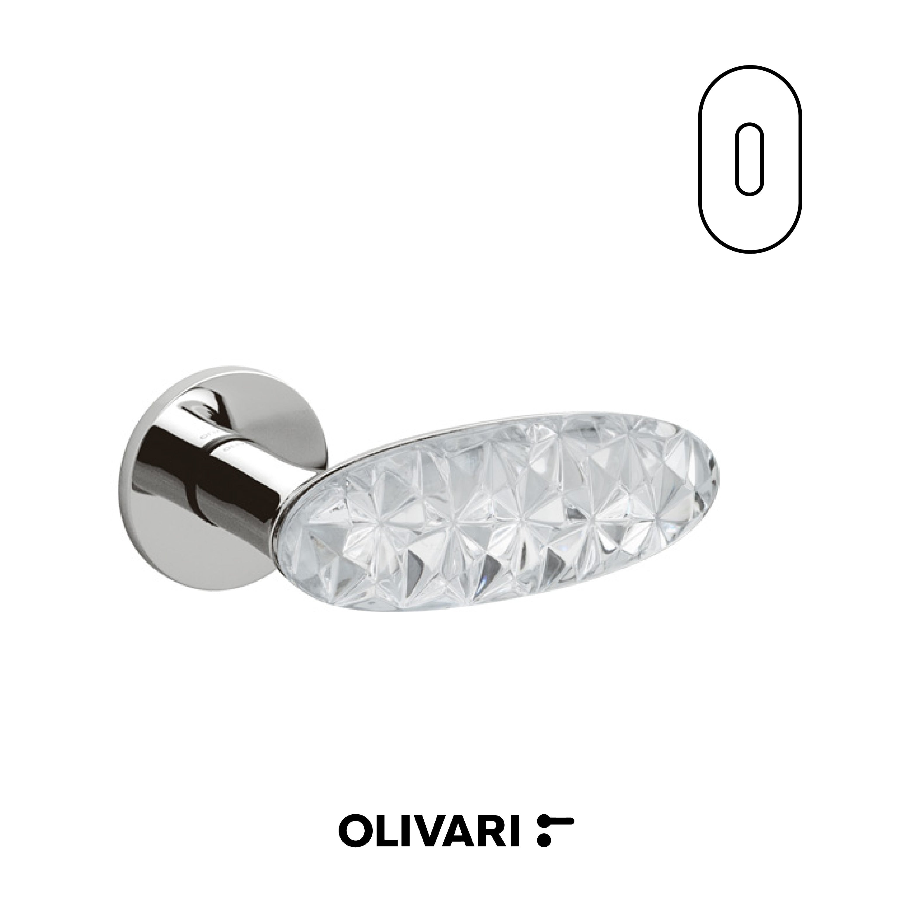 Crystal Diamond - Olivari Maniglia per porta interna - Imhoff Handles
