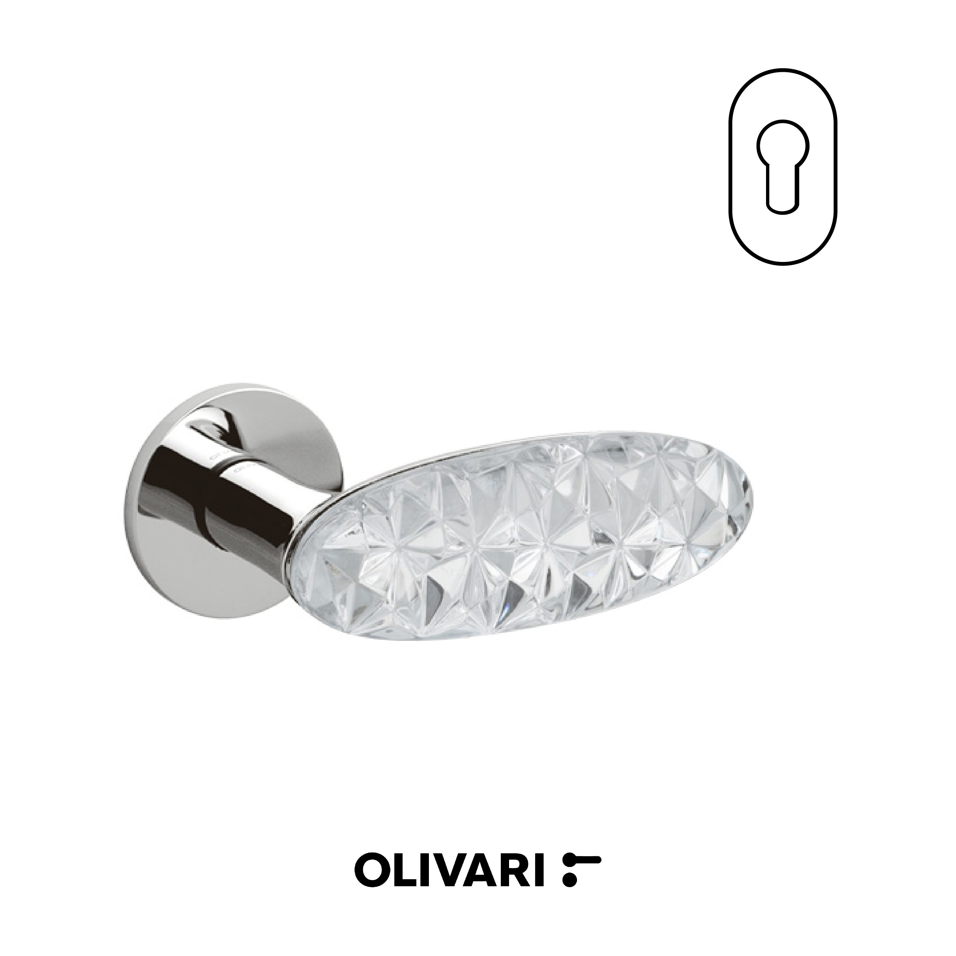 Crystal Diamond - Olivari Maniglia per porta interna - Imhoff Handles