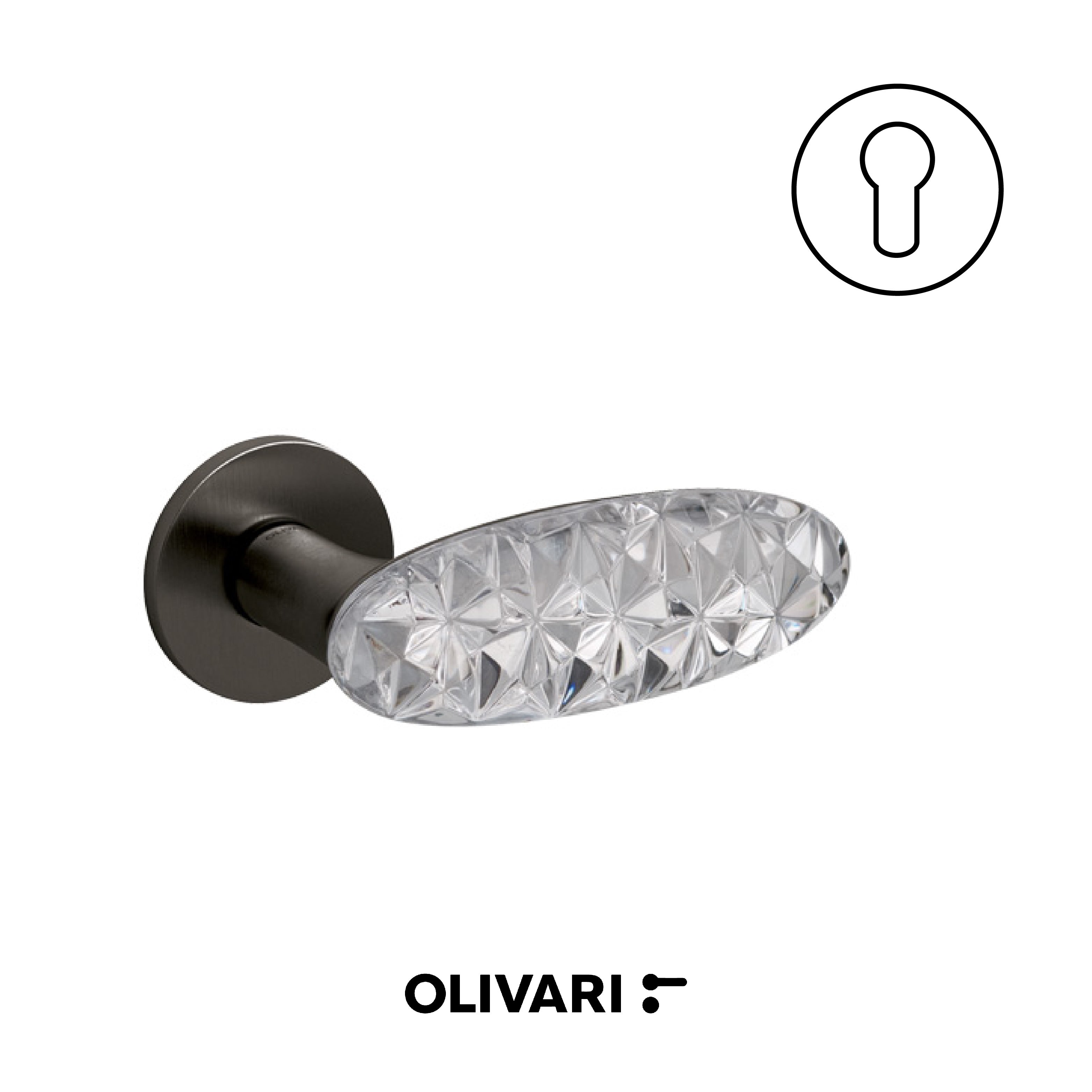 Crystal Diamond - Olivari Maniglia per porta interna - Imhoff Handles