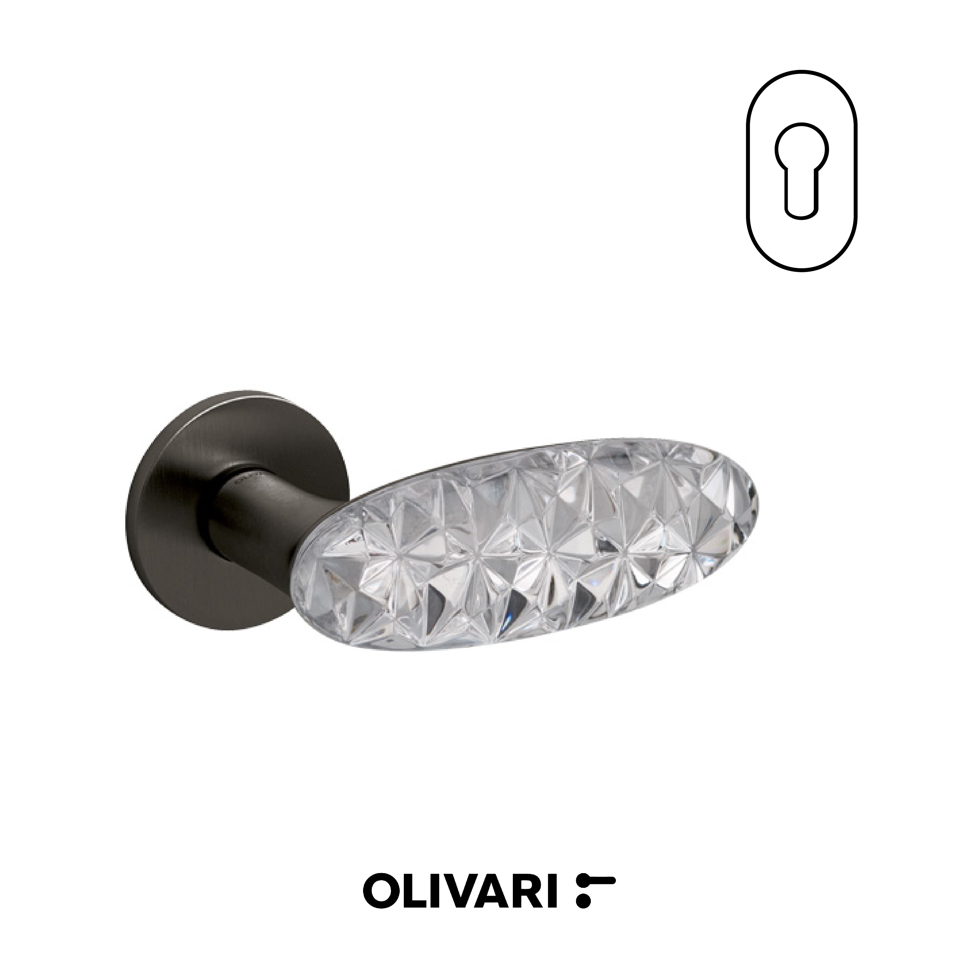 Crystal Diamond - Olivari Maniglia per porta interna - Imhoff Handles