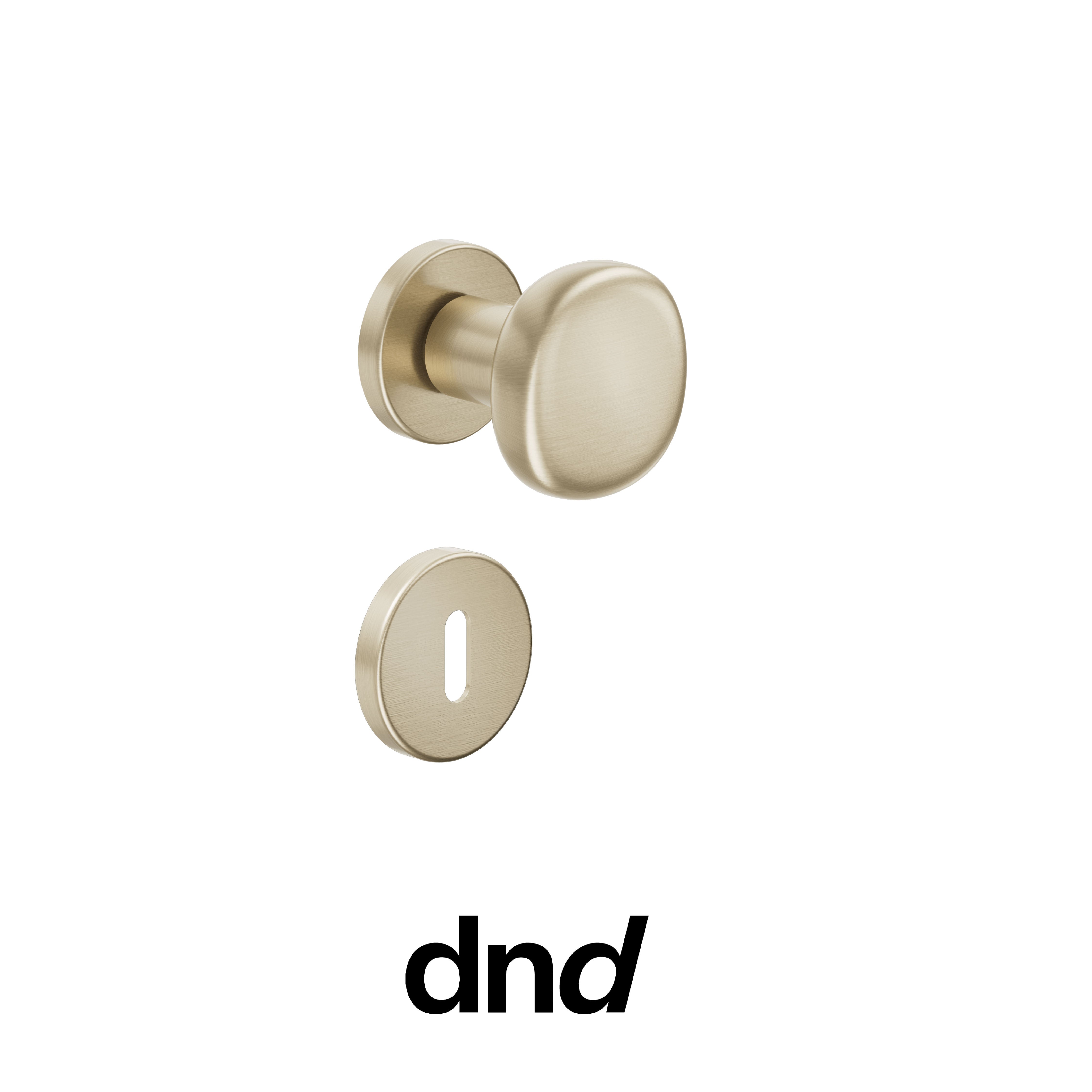 DND Olive - Pomolo per porta interna - PVD-SH - Oro champagne satinato / Vis Tonda Ø 50 - 7 mm / Patent