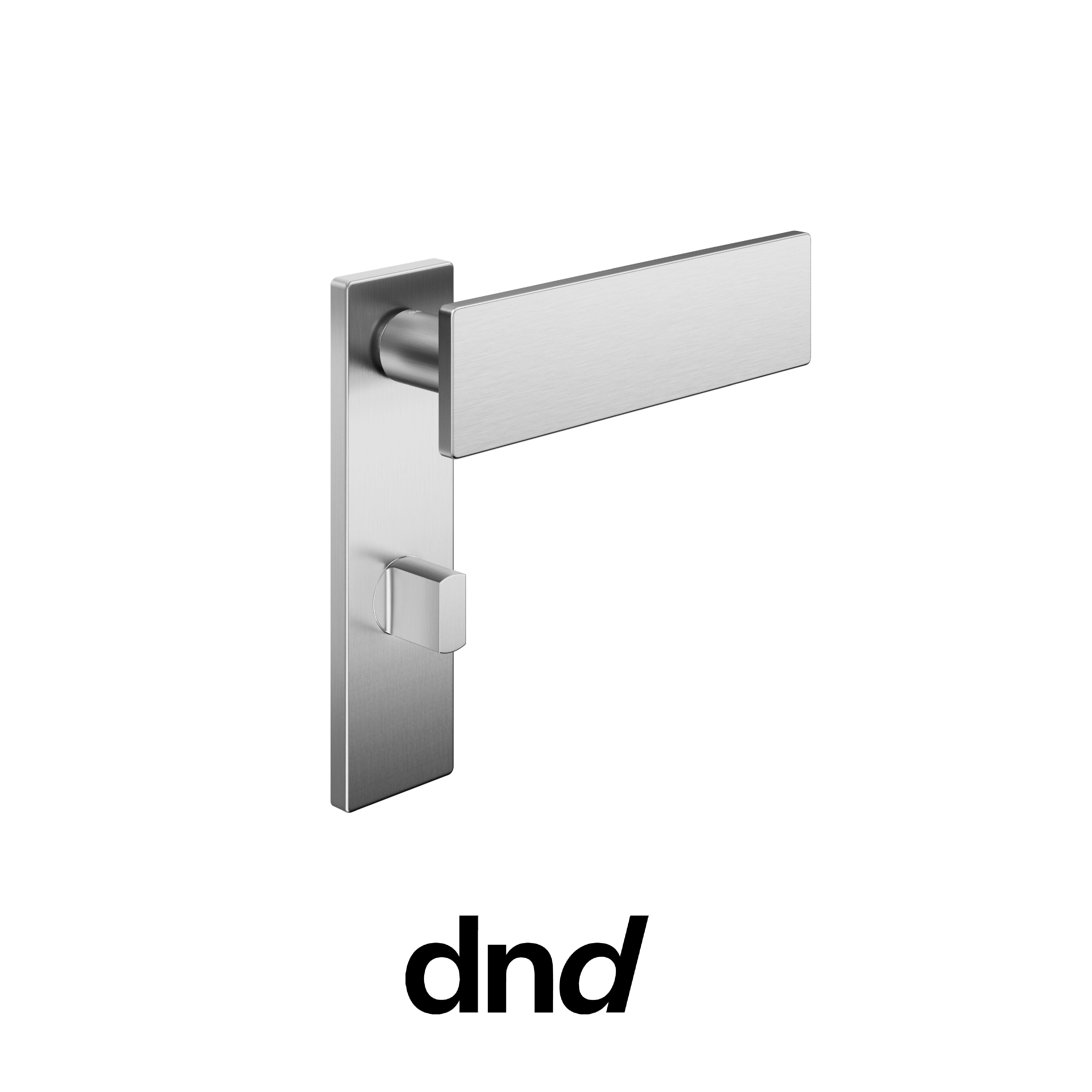 DND DUE - Maniglia per porta interna - OCS - Cromo satinato / Placca DUE / Nottolino