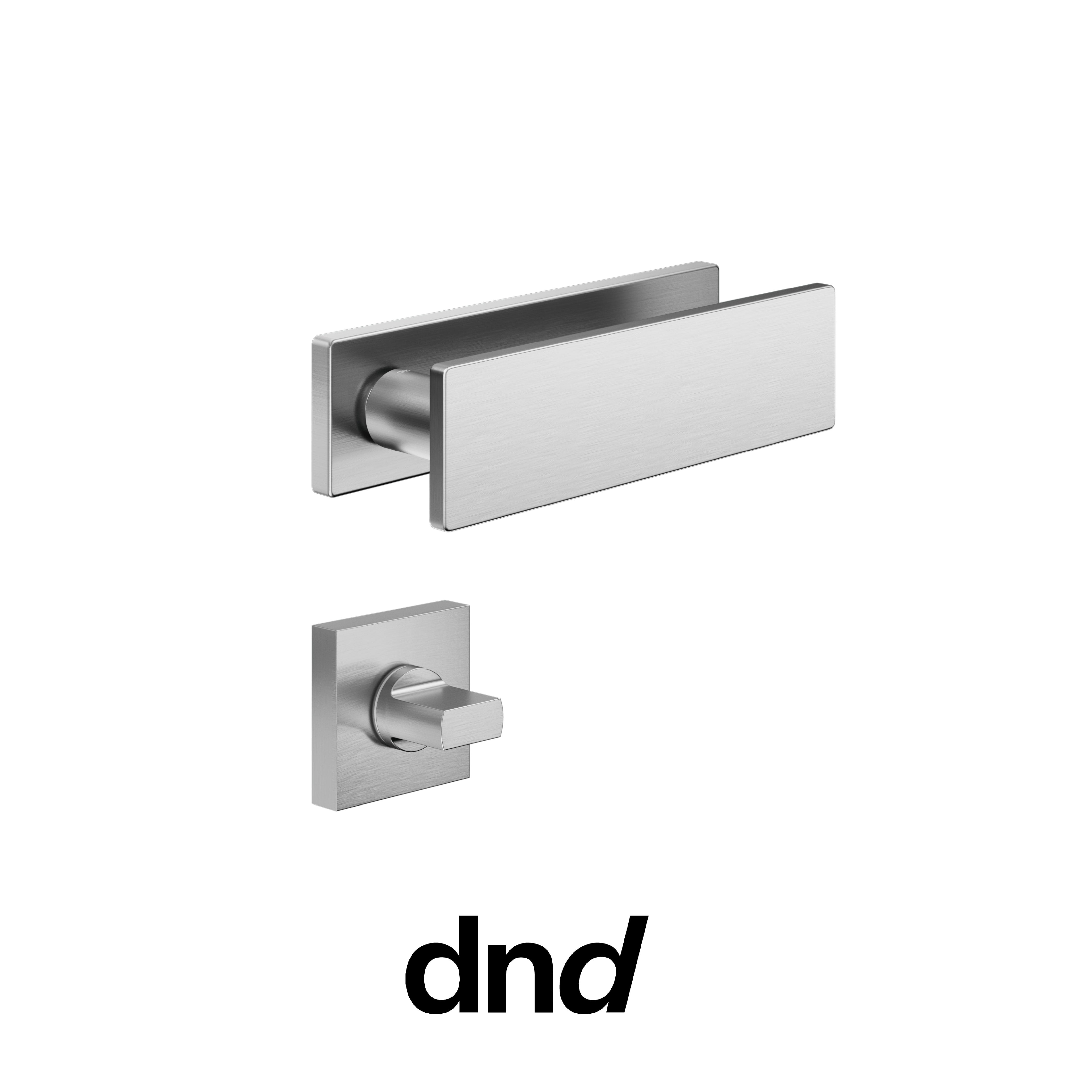 DND DUE - Maniglia per porta interna - OCS - Cromo satinato / Placca orizzontale / Nottolino