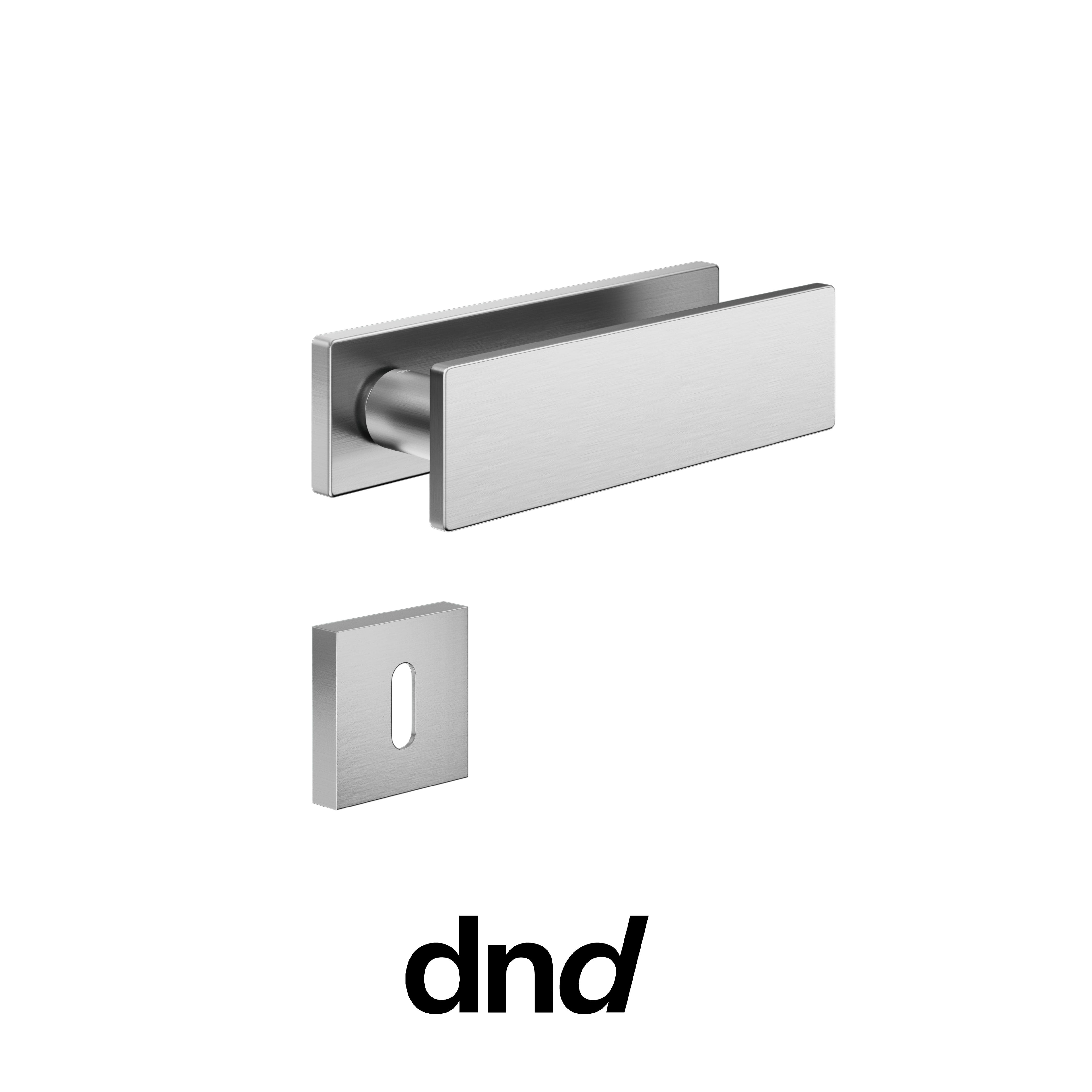DND DUE - Maniglia per porta interna - OCS - Cromo satinato / Placca orizzontale / Patent