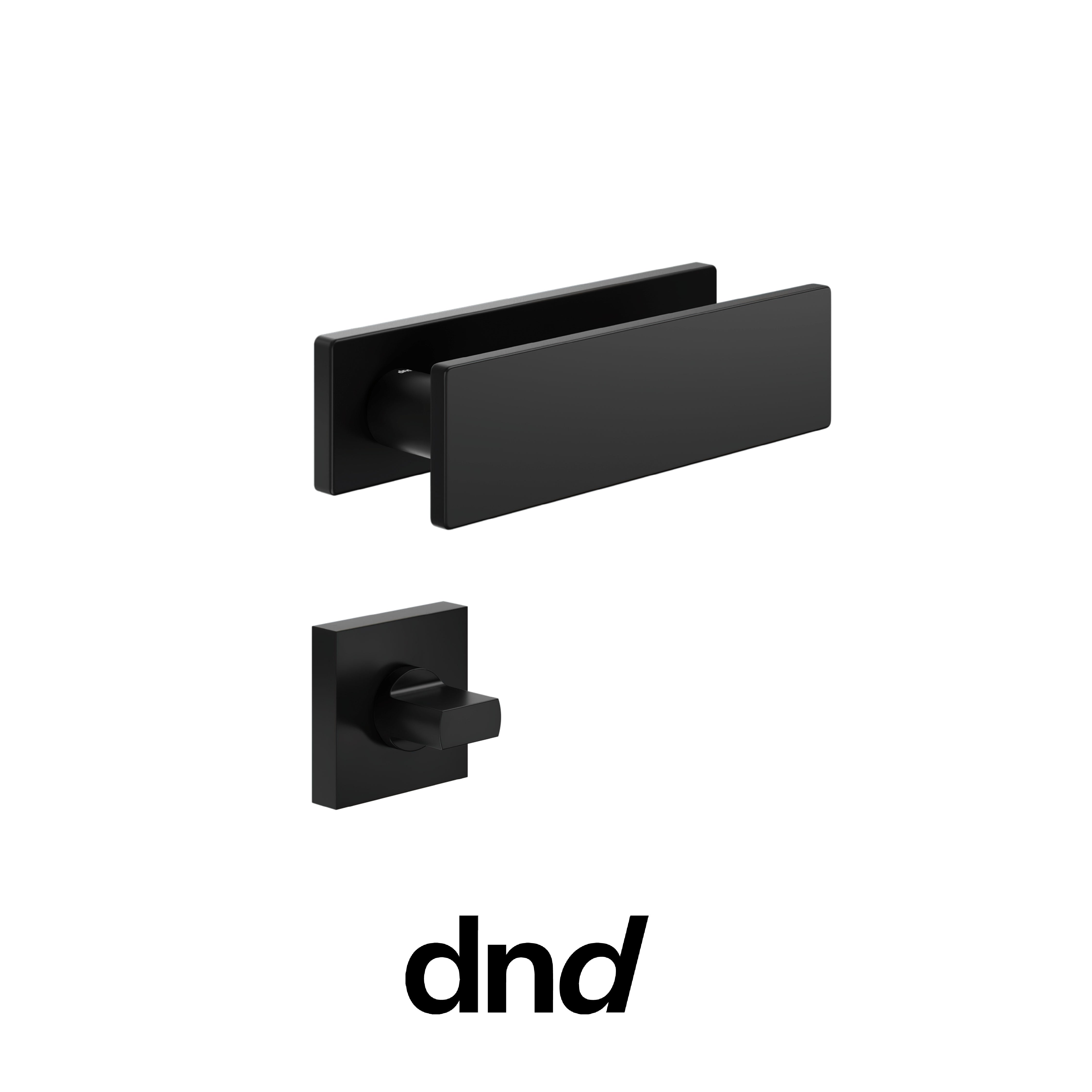DND DUE - Maniglia per porta interna - ONO - Nero / Placca orizzontale / Nottolino