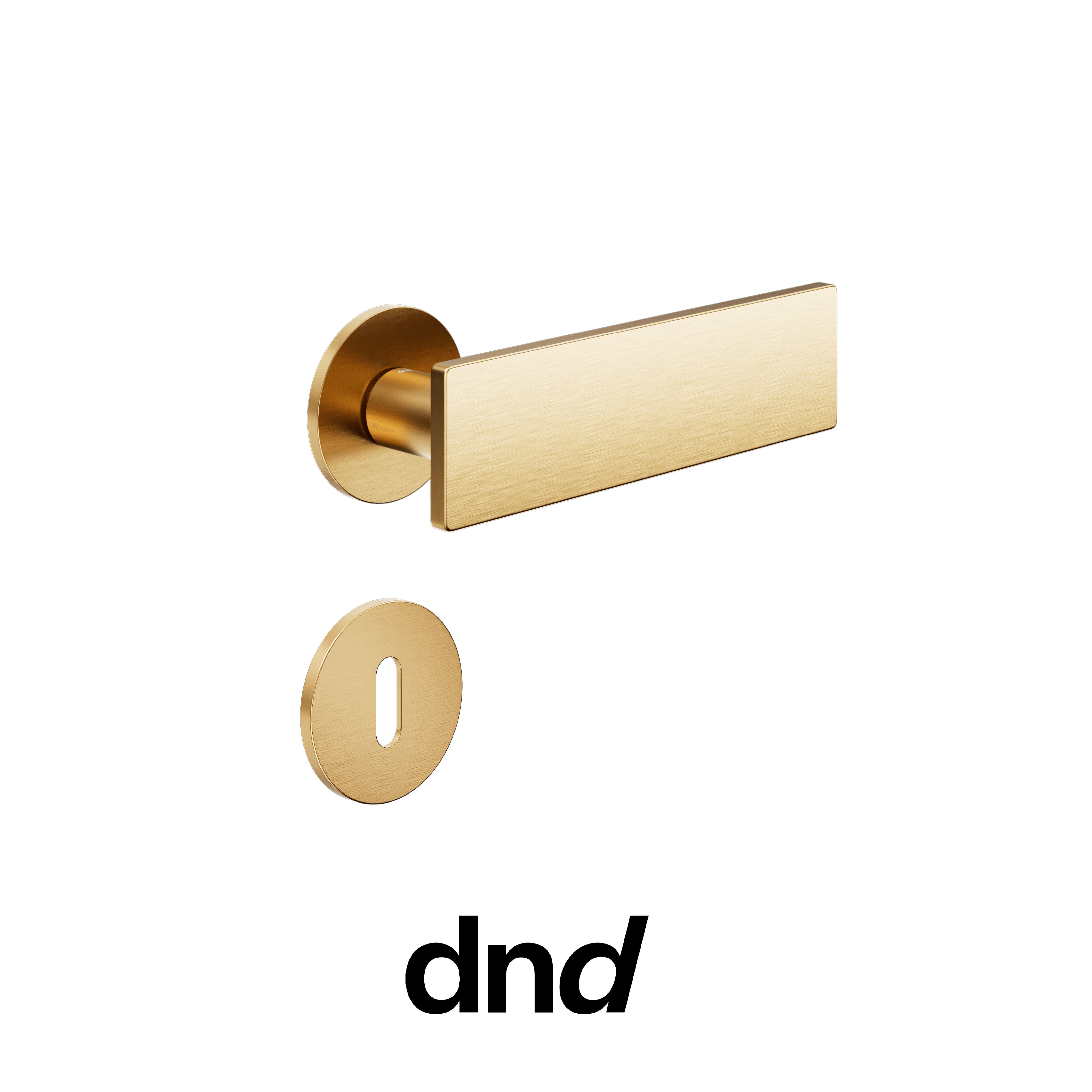 DND DUE - Maniglia per porta interna - PVD-SG - Oro antico satinato / Fine Tonda Ø 50 - 4 mm / Patent