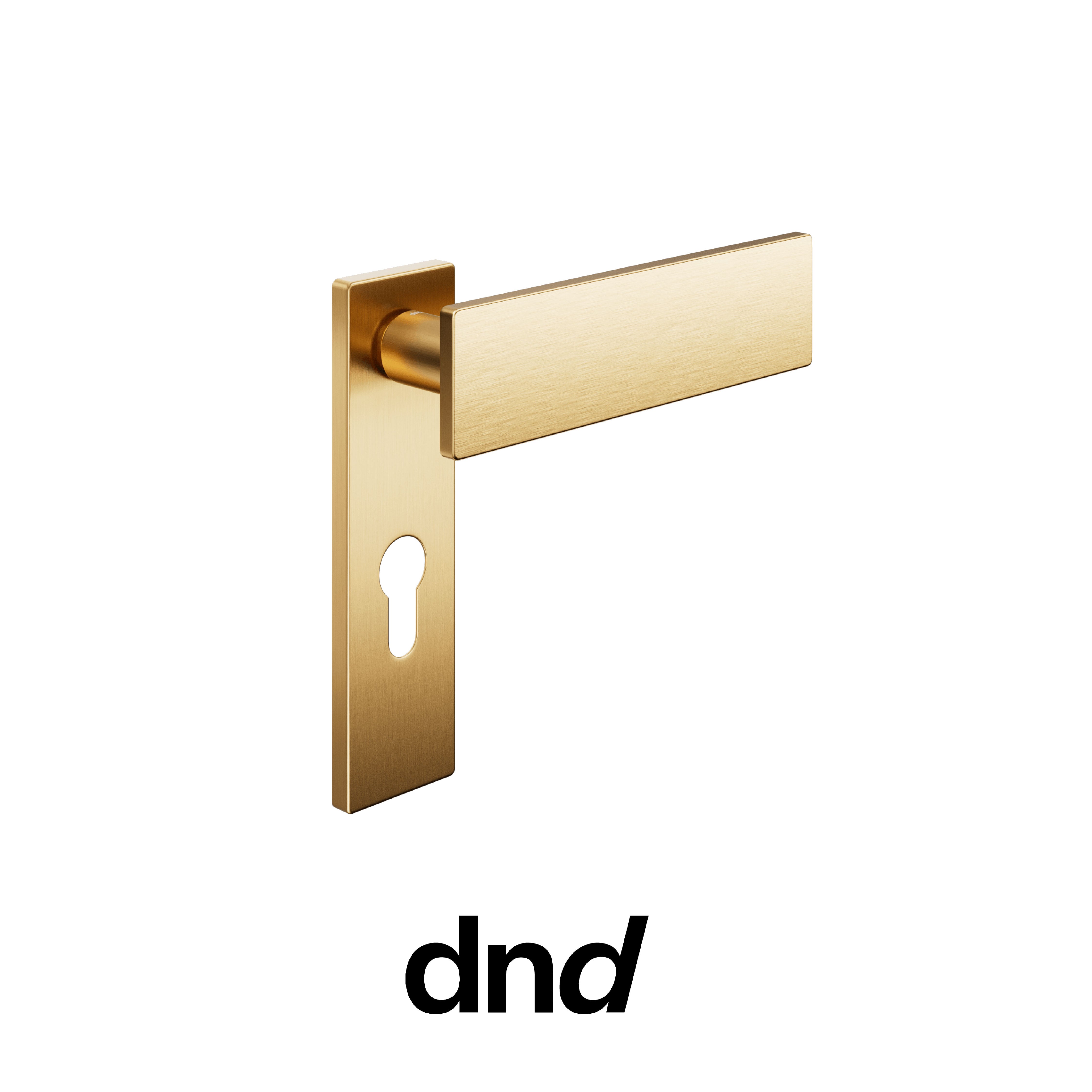 DND DUE - Maniglia per porta interna - PVD-SG - Oro antico satinato / Placca DUE / Yale
