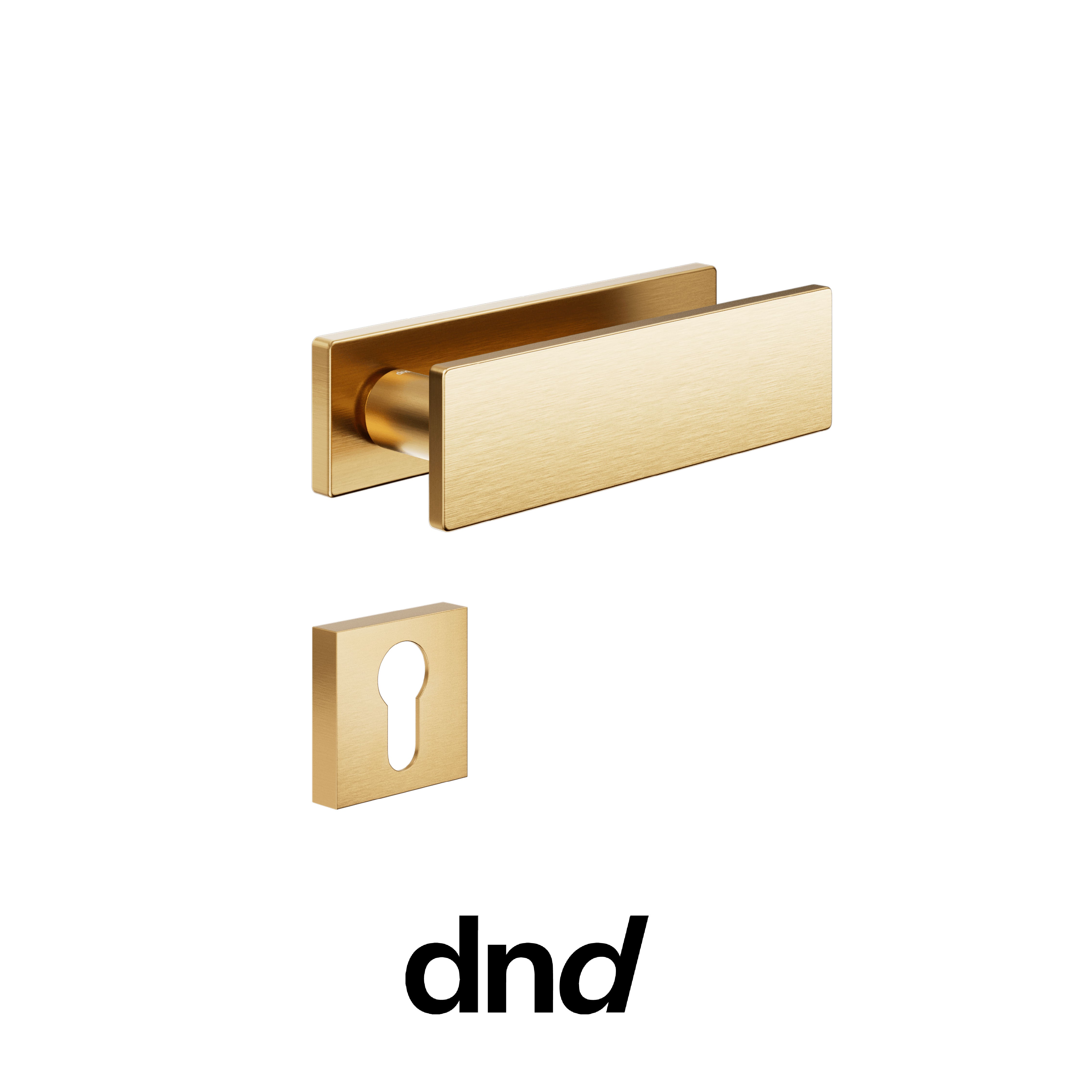 DND DUE - Maniglia per porta interna - PVD-SG - Oro antico satinato / Placca orizzontale / Yale