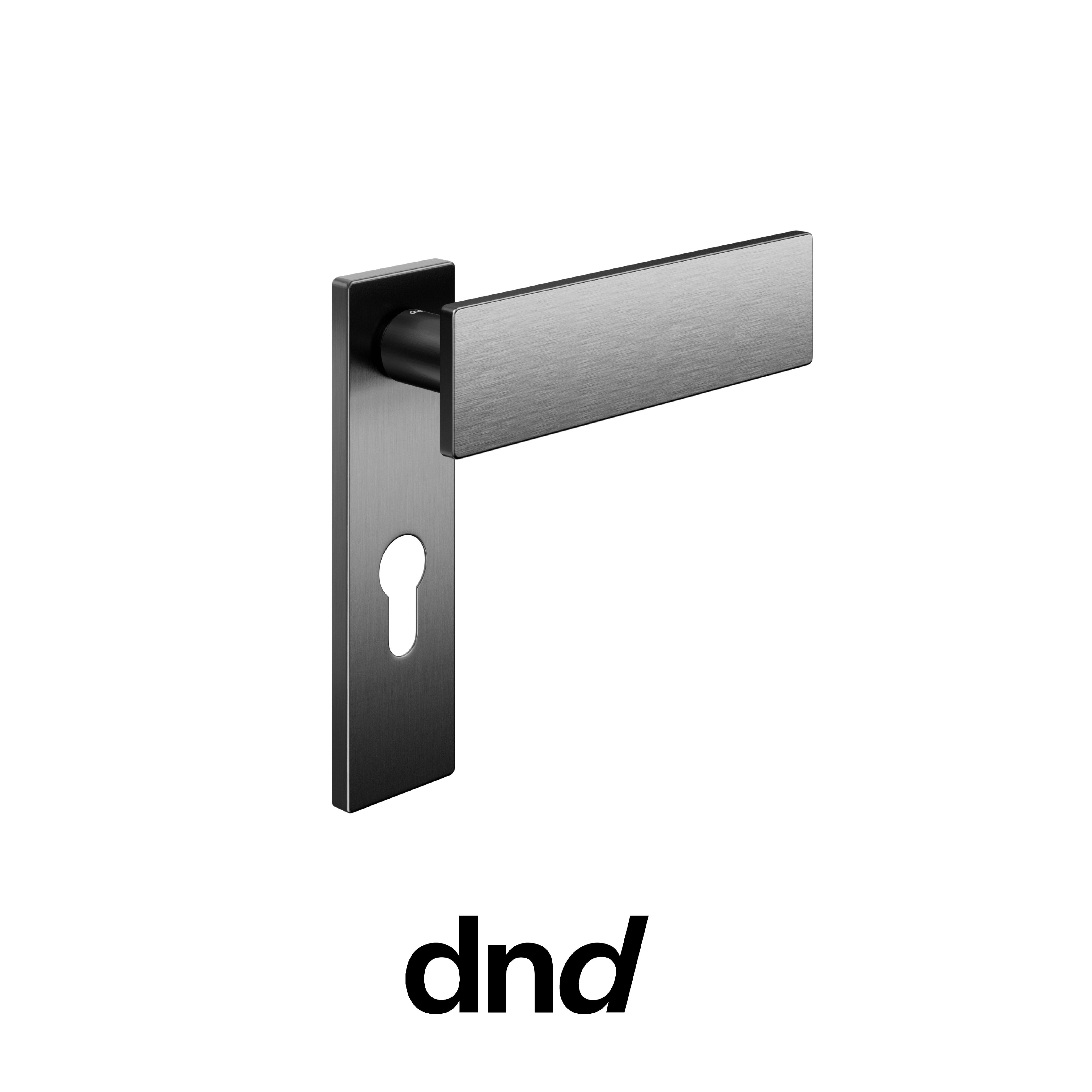 DND DUE - Maniglia per porta interna - OCS - Cromo satinato / Placca DUE / No