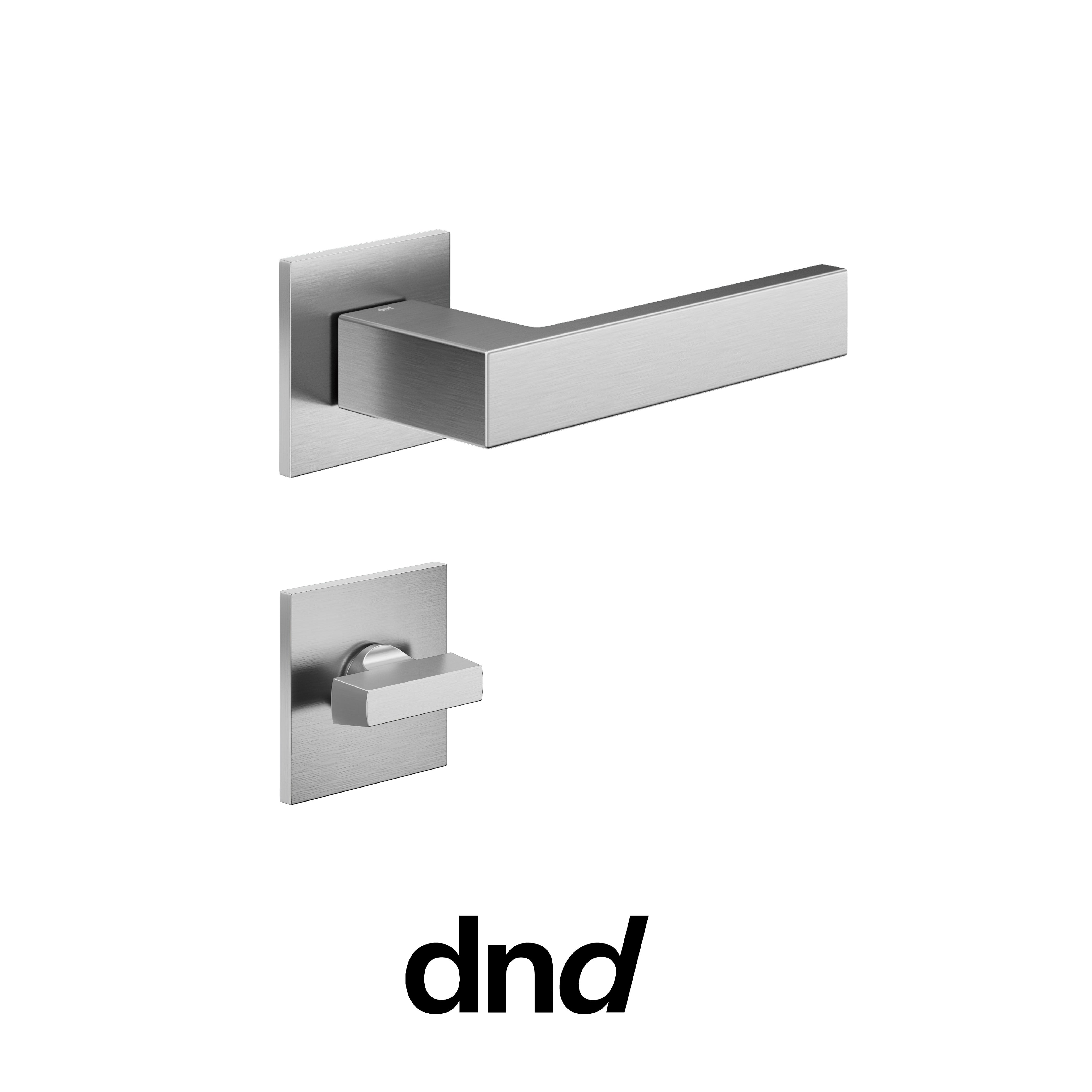 DND Edra 02 - Maniglia per porta interna - OCS - Cromo satinato / Fine Quadra - 50x50 - 4 mm / Nottolino