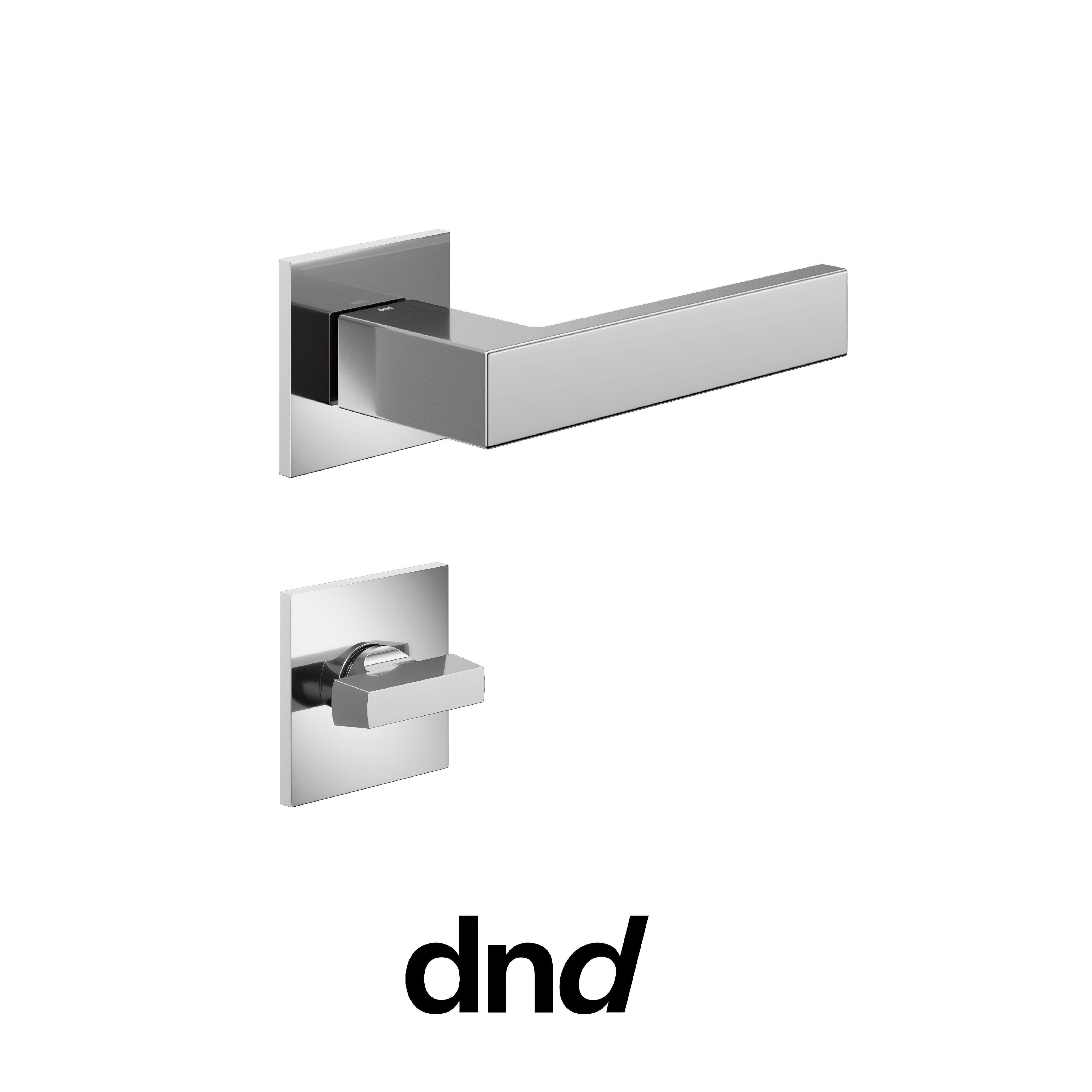DND Edra 02 - Maniglia per porta interna - OC - Cromo lucido / Fine Quadra - 50x50 - 4 mm / Nottolino