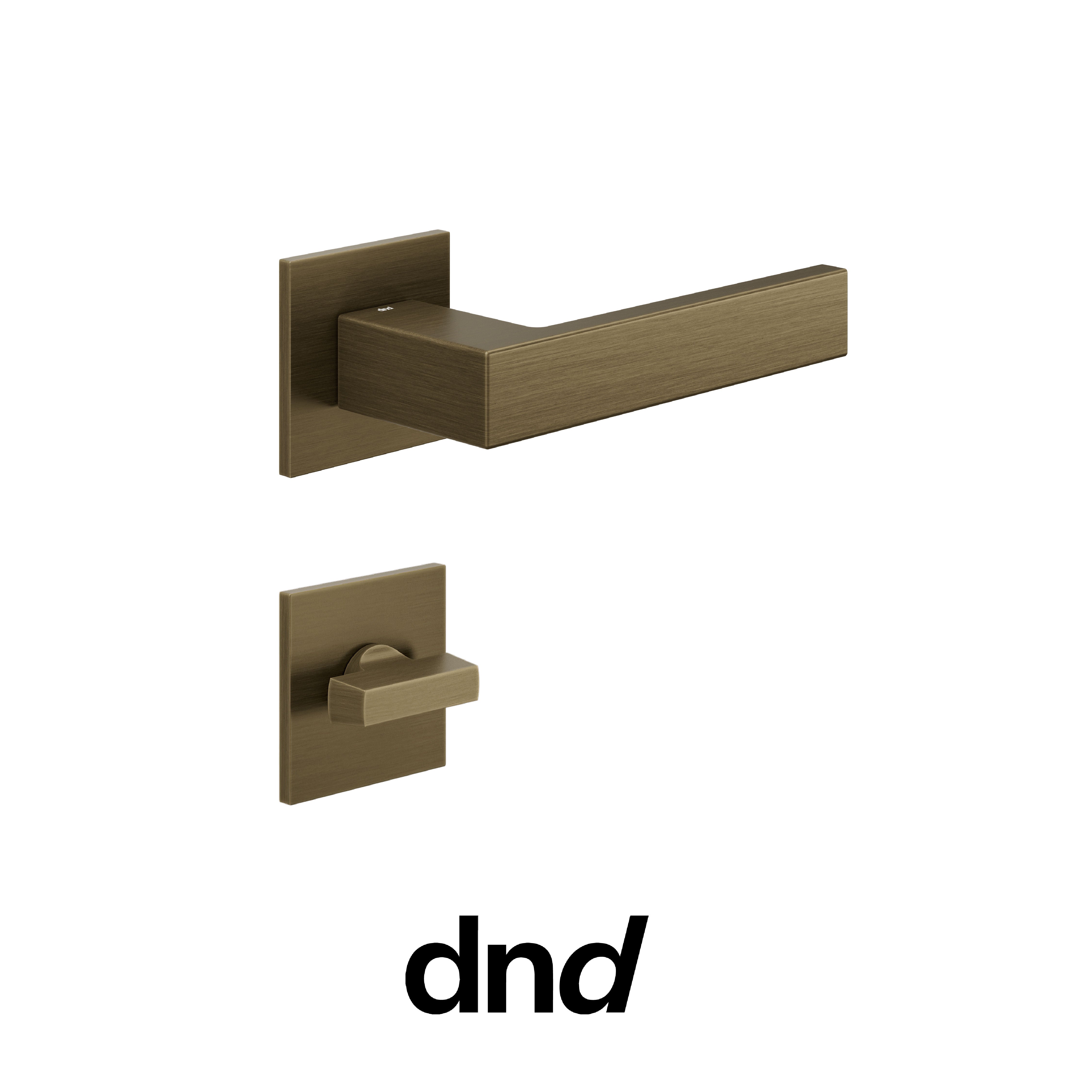 DND Edra 02 - Maniglia per porta interna - OGH - Bronzo satinato opaco / Fine Quadra - 50x50 - 4 mm / Nottolino