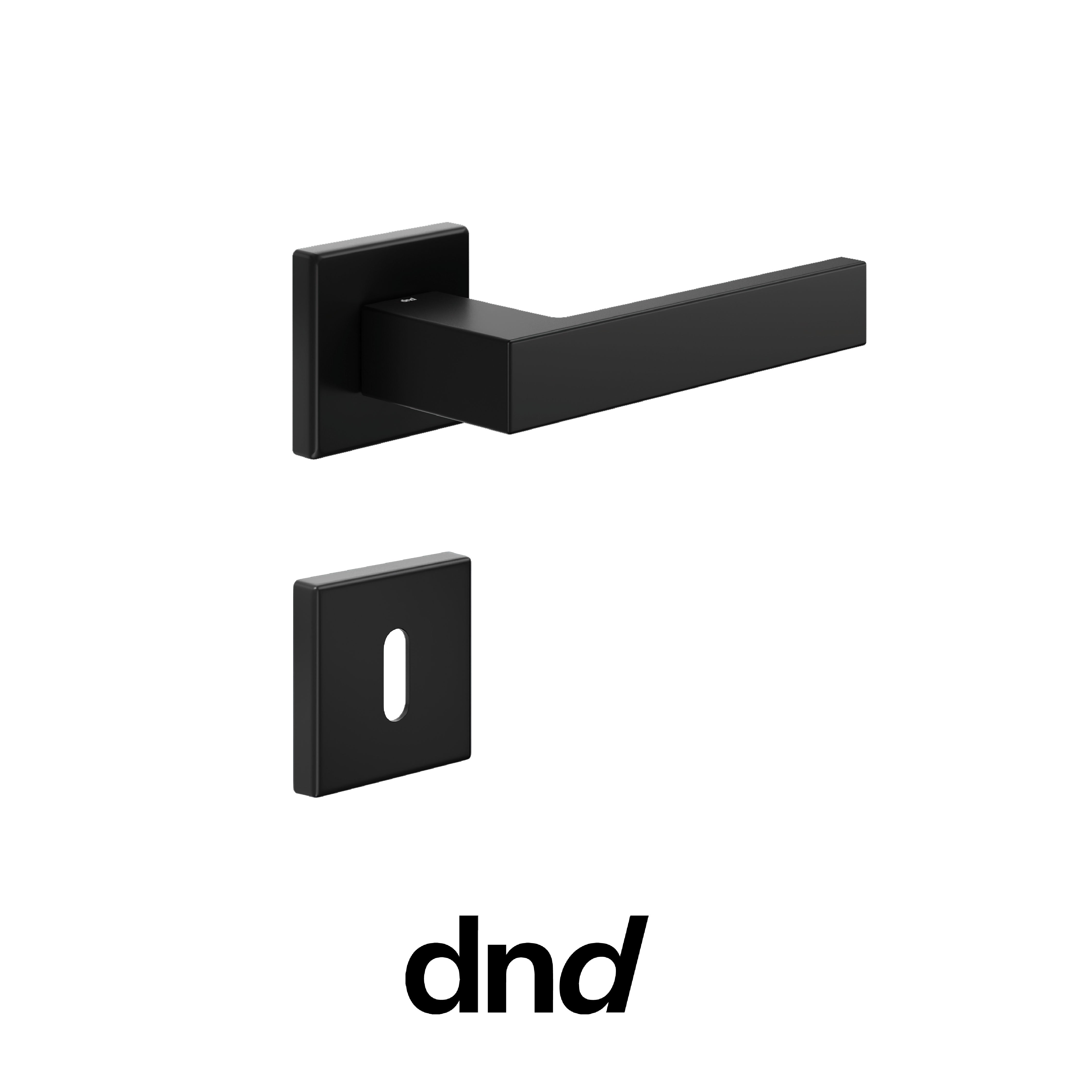 DND Edra 02 - Maniglia per porta interna - ONO - Nero / Vis Quadra - 50x50 - 7 mm / Patent