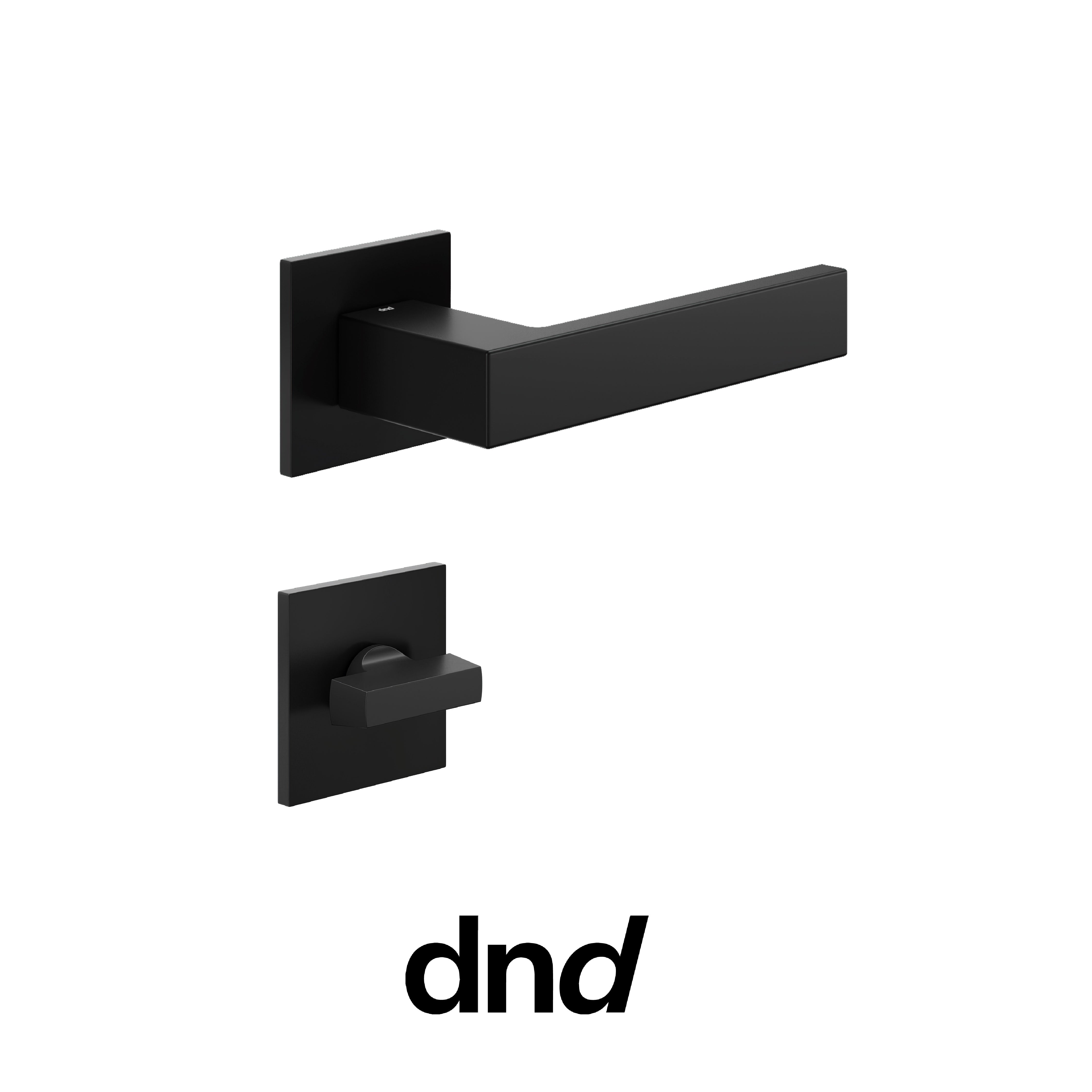 DND Edra 02 - Maniglia per porta interna - ONO - Nero / Fine Quadra - 50x50 - 4 mm / Nottolino