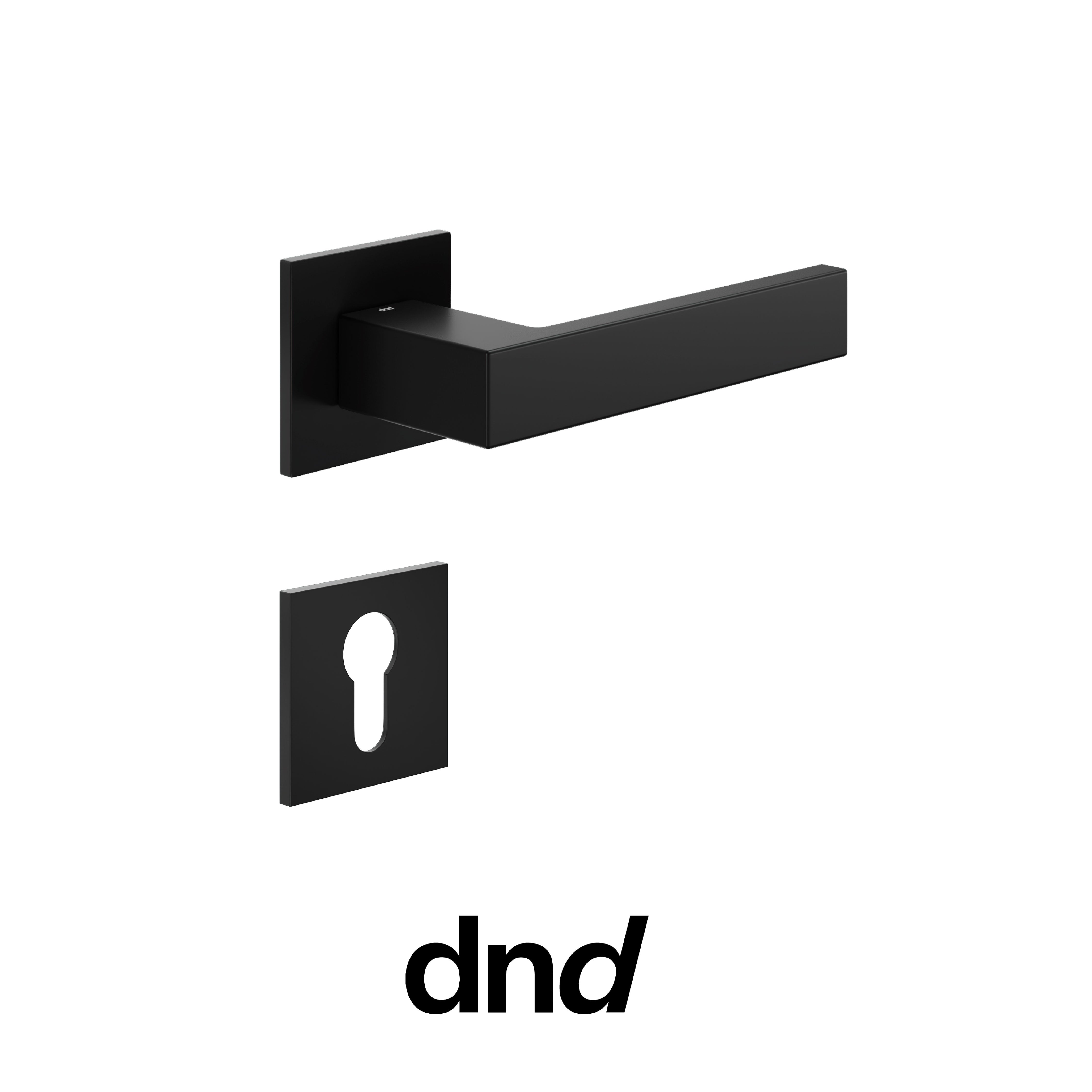 DND Edra 02 - Maniglia per porta interna - ONO - Nero / Fine Quadra - 50x50 - 4 mm / Yale