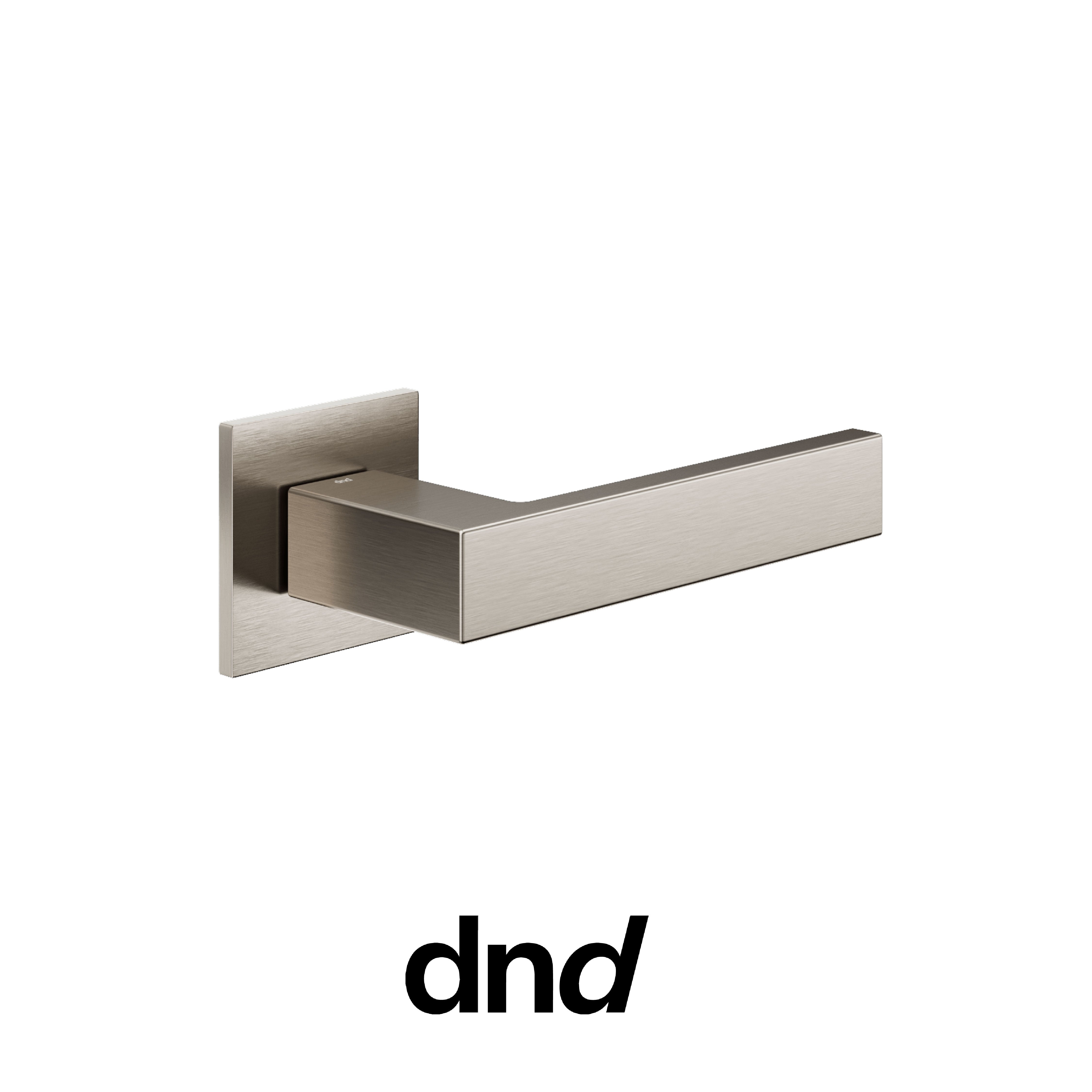 DND Edra 02 - Maniglia per porta interna - ONS - Nickel satinato / Fine Quadra - 50x50 - 4 mm / No