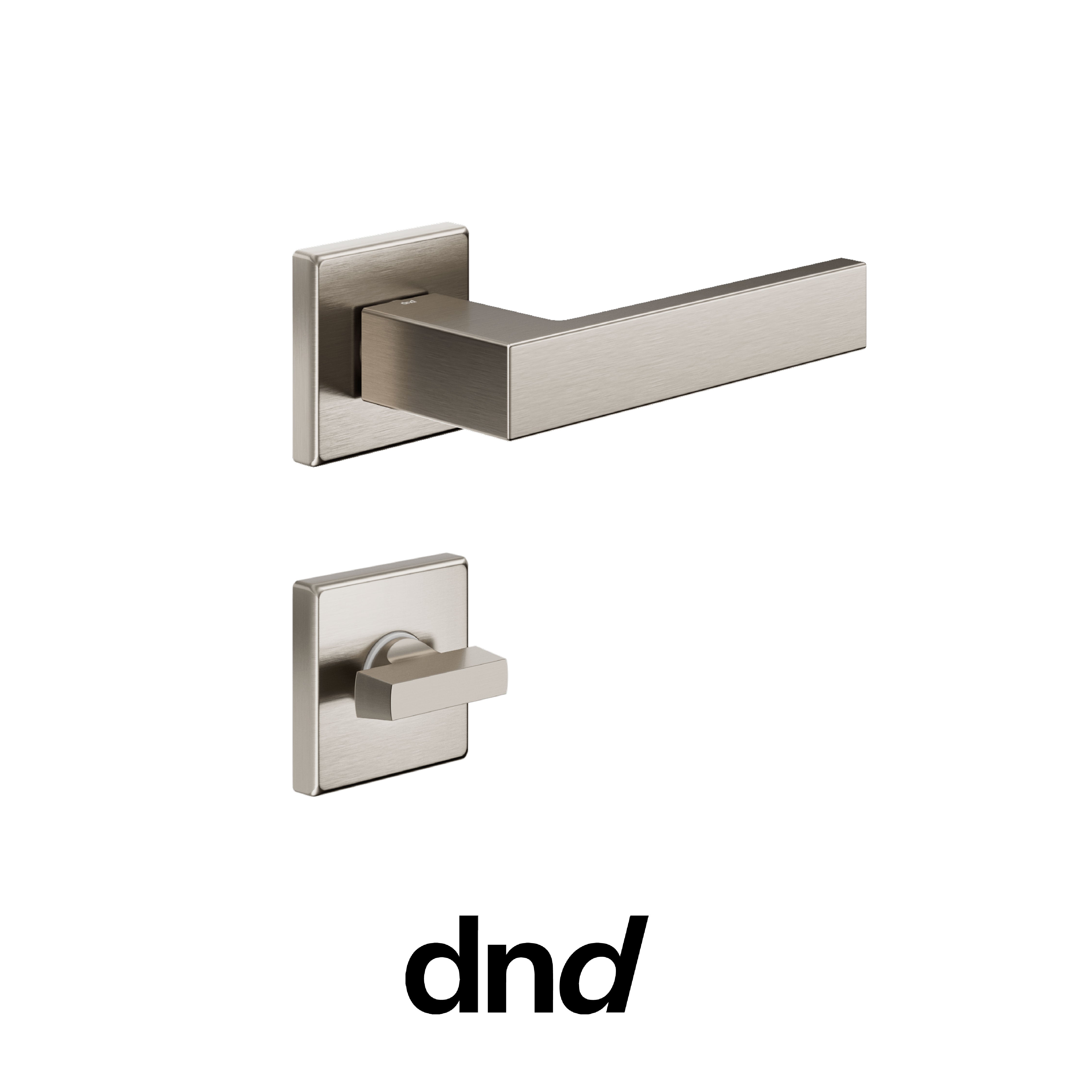 DND Edra 02 - Maniglia per porta interna - ONS - Nickel satinato / Vis Quadra - 50x50 - 7 mm / Nottolino