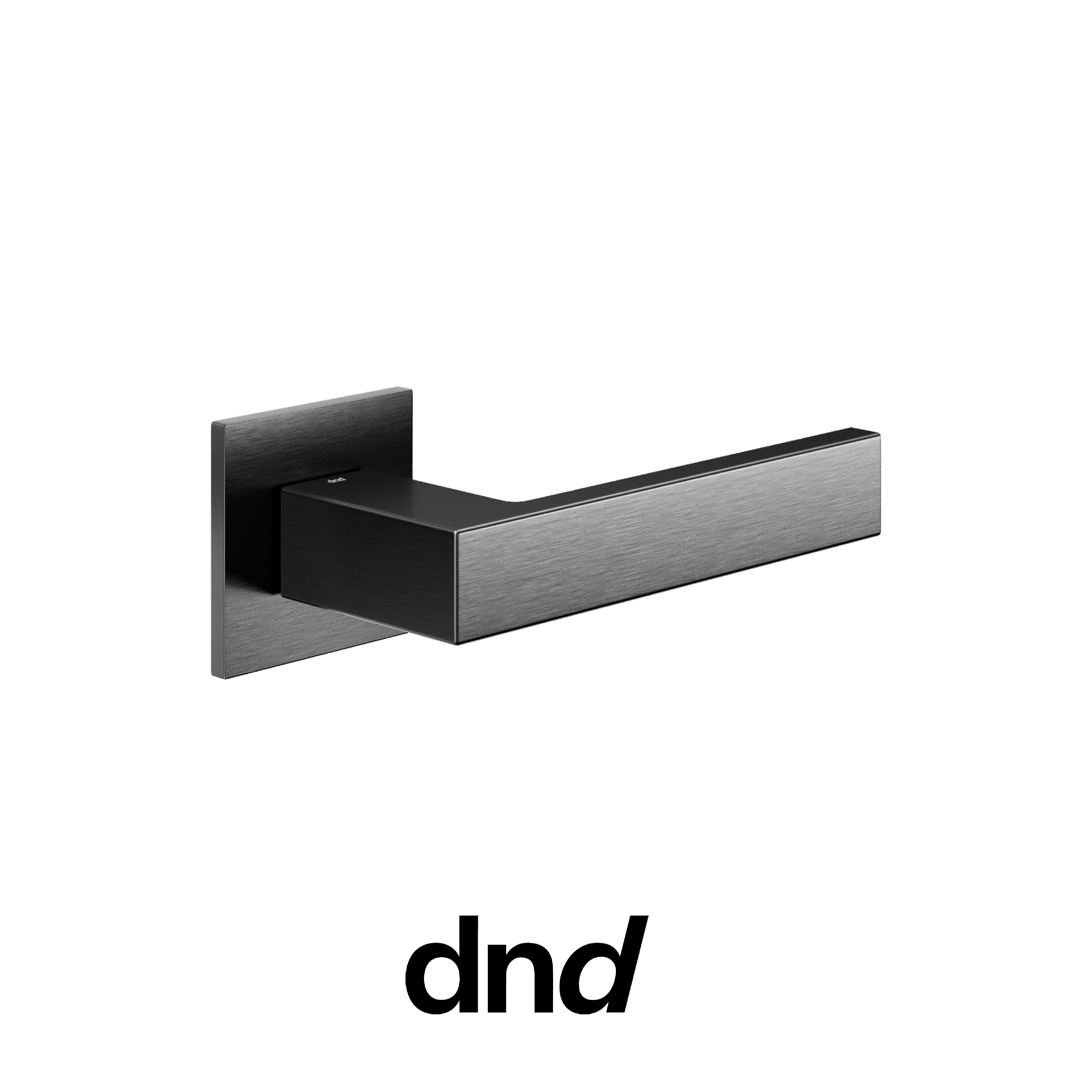DND Edra 02 - Maniglia per porta interna - PGS - Grafite satinato / Fine Quadra - 50x50 - 4 mm / No