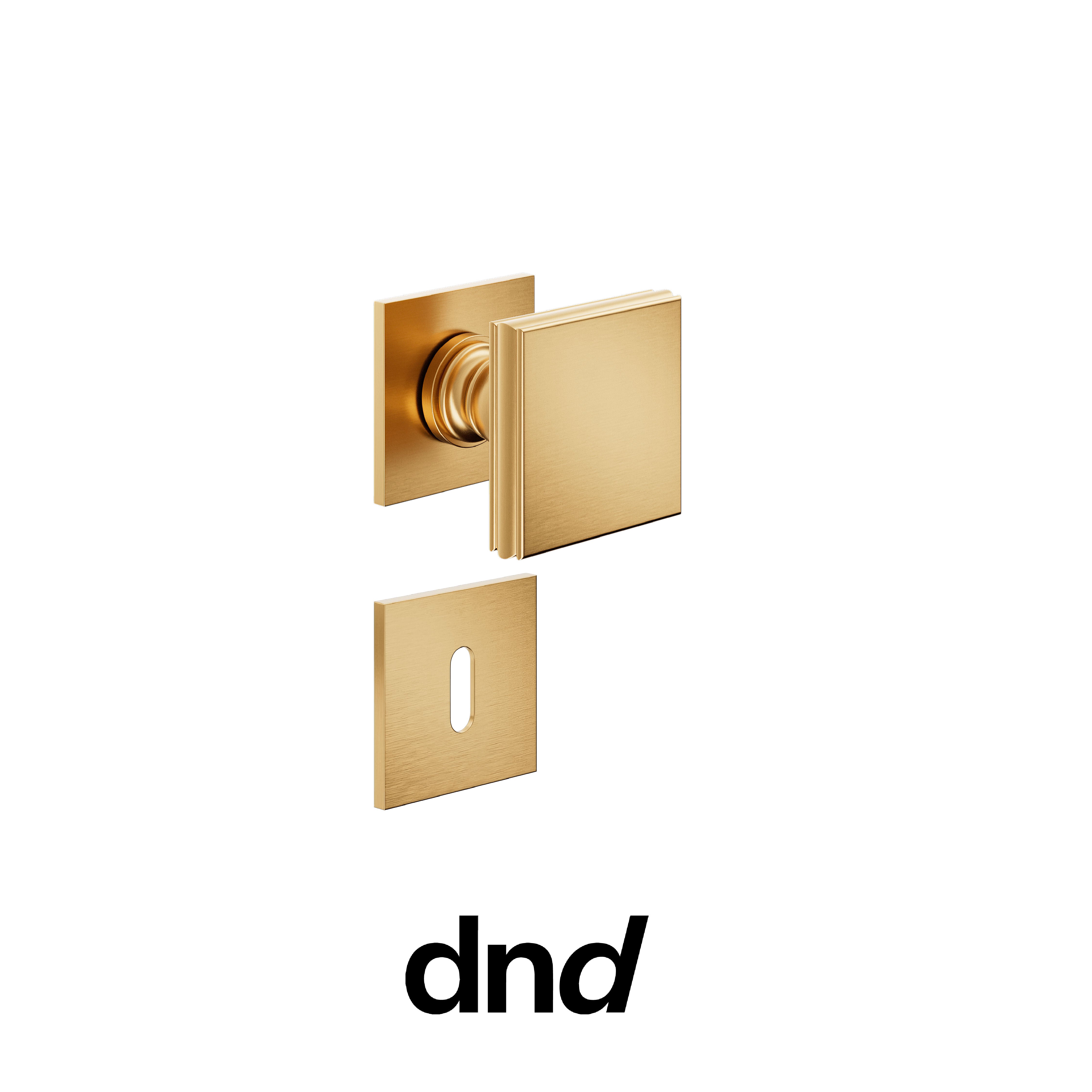 DND Lucrezia 02 - Pomolo per porta interna - PVD-SG - Oro antico satinato / Fine Quadra - 50x50 - 4mm / Patent