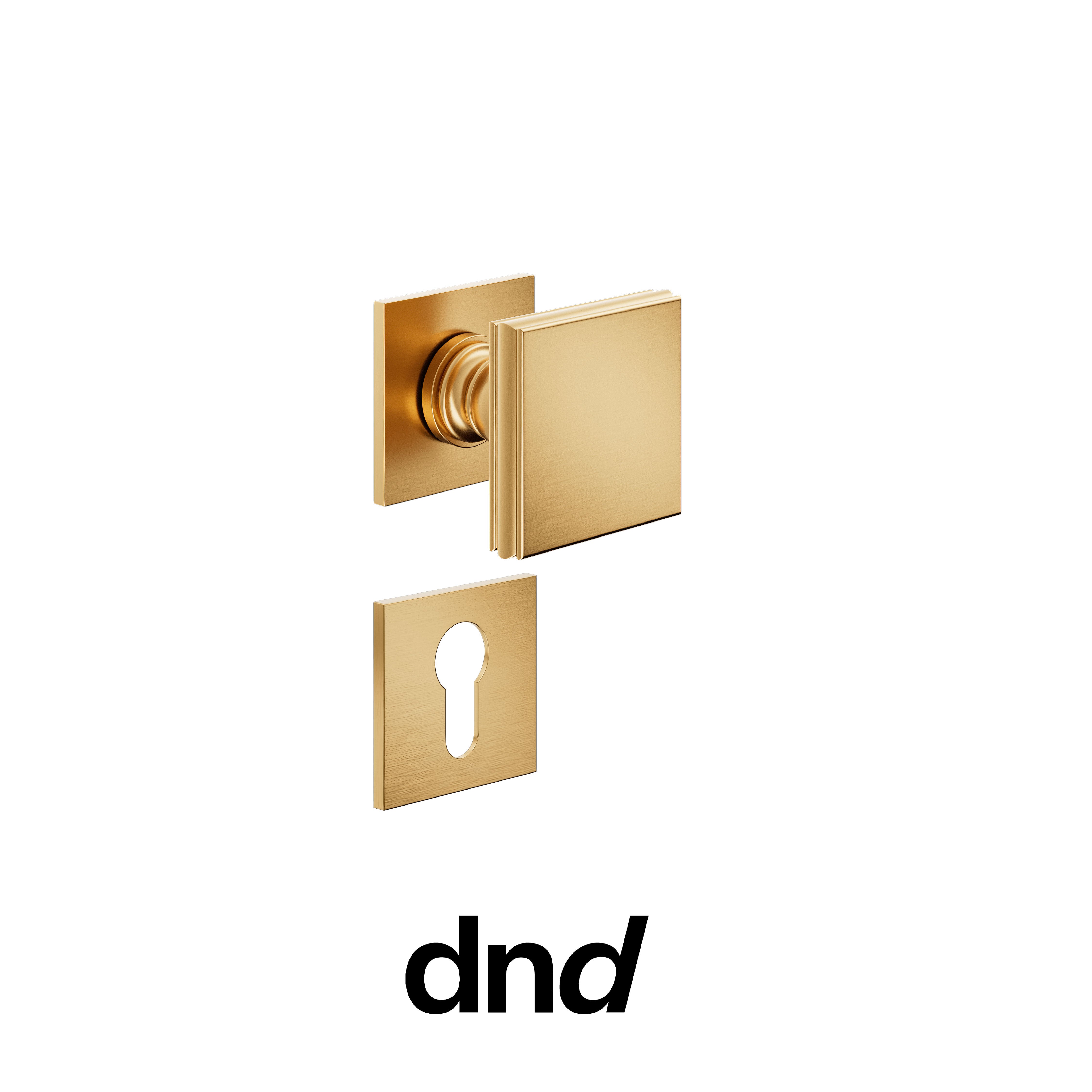 DND Lucrezia 02 - Pomolo per porta interna - PVD-SG - Oro antico satinato / Fine Quadra - 50x50 - 4mm / Yale