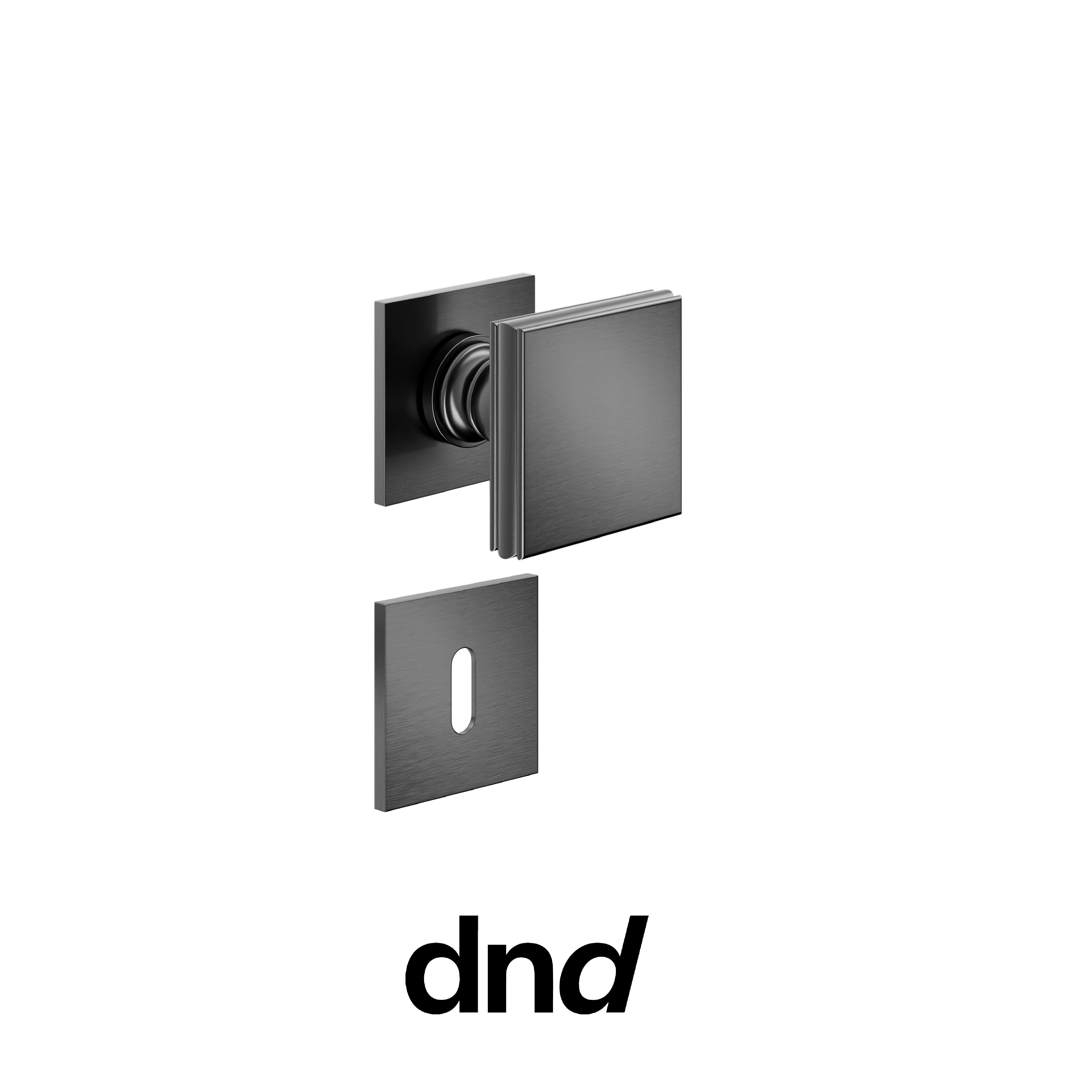 DND Lucrezia 02 - Pomolo per porta interna - PGS - Grafite satinato / Fine Quadra - 50x50 - 4mm / Patent