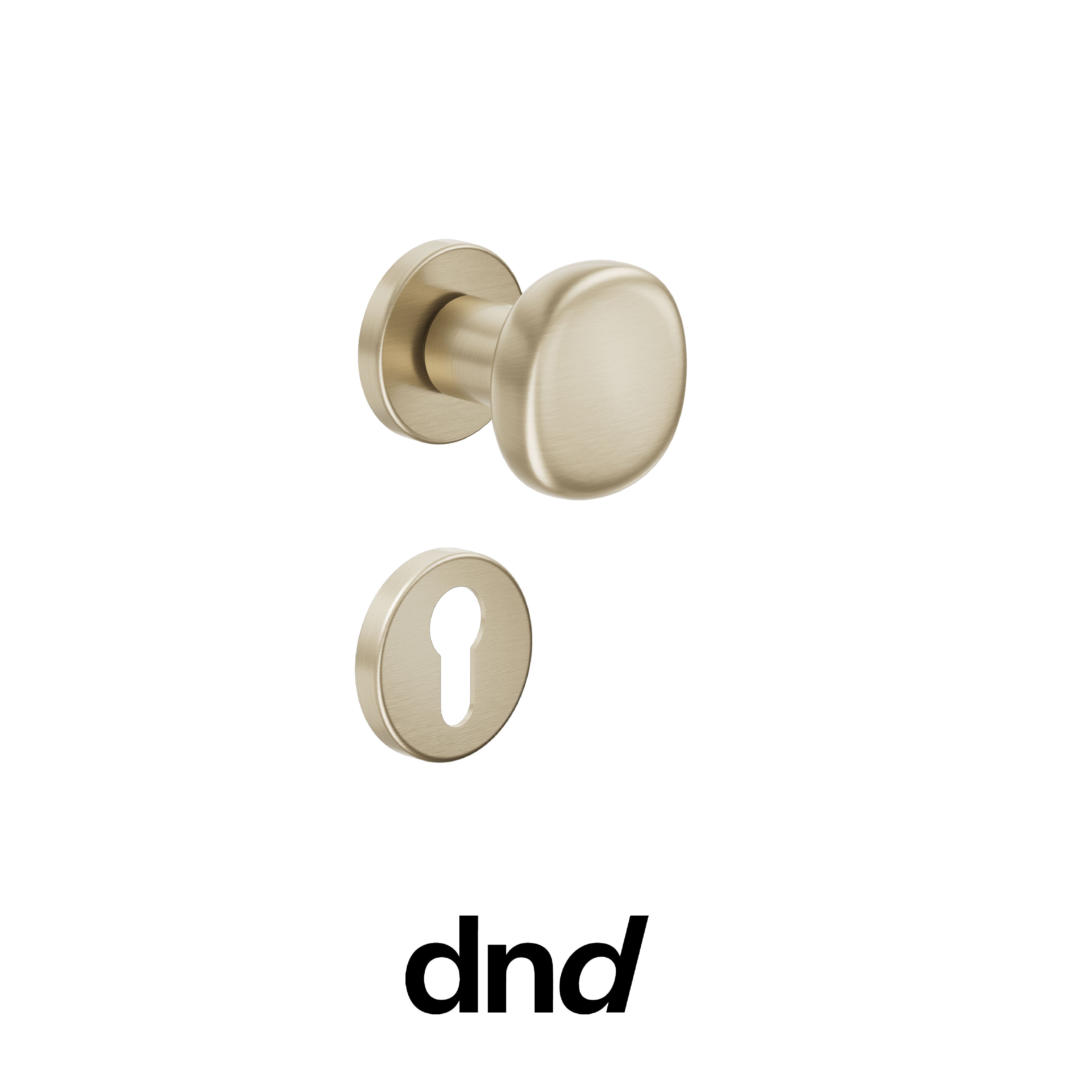 DND Olive - Pomolo per porta interna - PVD-SH - Oro champagne satinato / Vis Tonda Ø 50 - 7 mm / Yale
