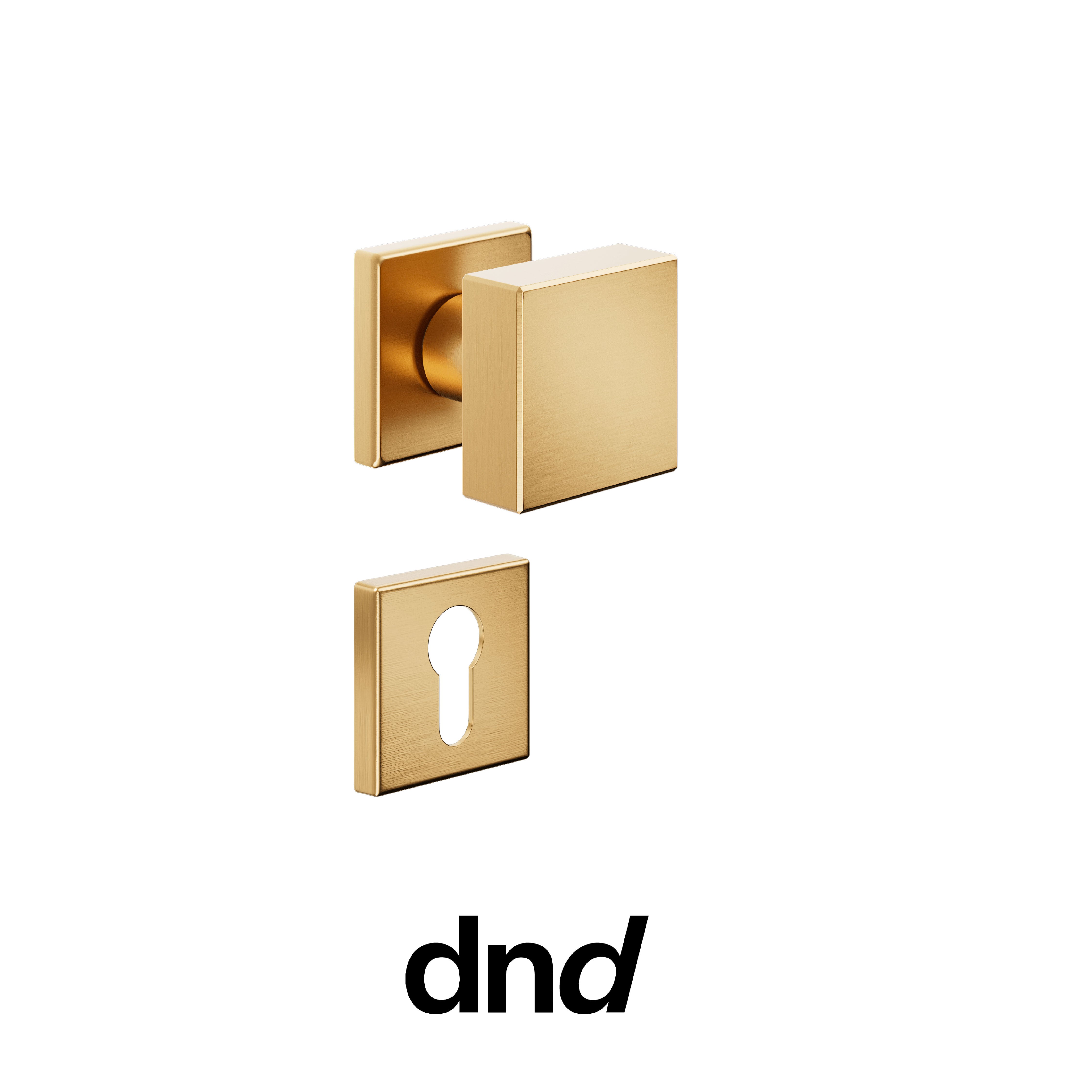 DND Ring - Pomolo per porta interna - PVD-SG - Oro antico satinato / Vis Quadra - 50x50 - 7 mm / Yale