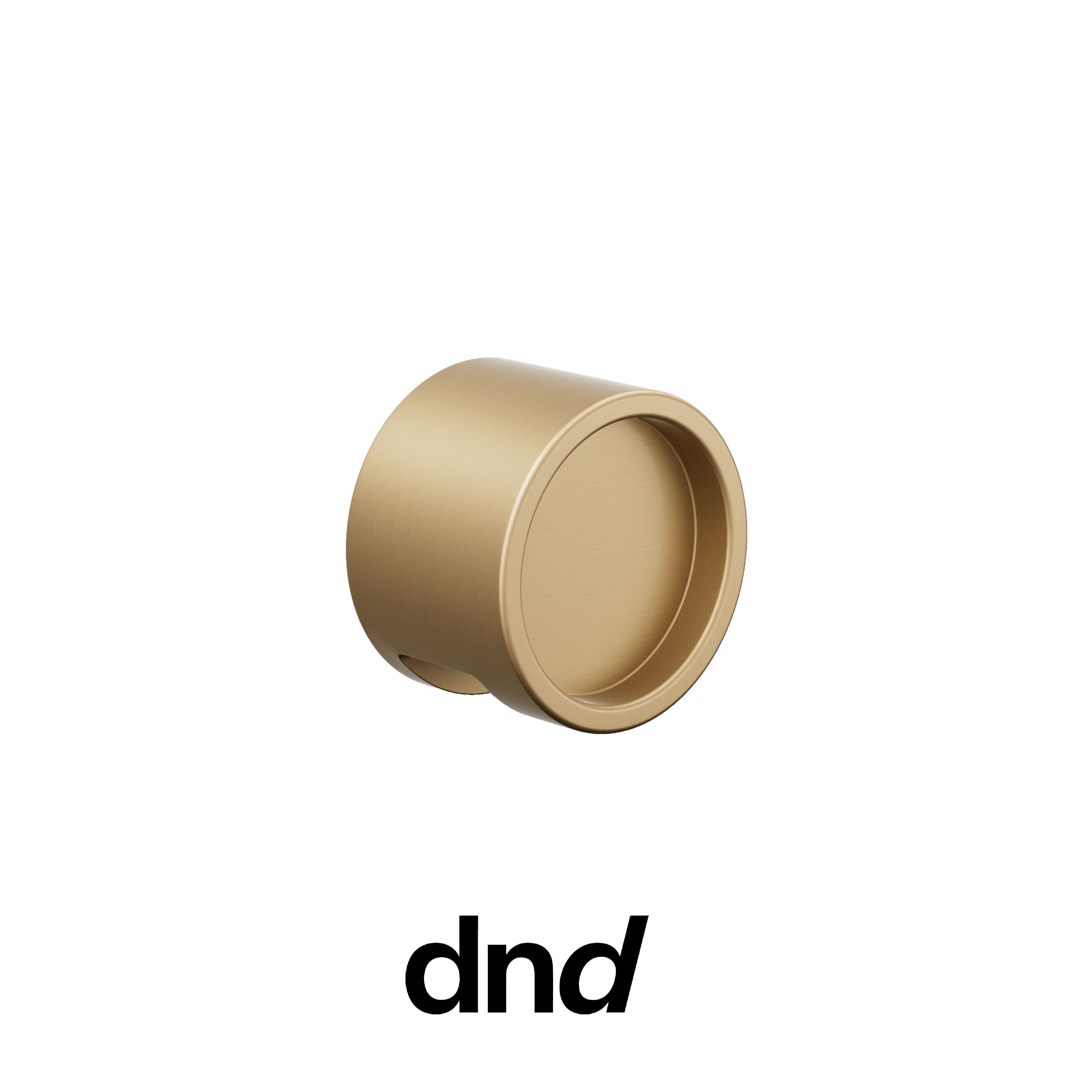 DND Timeless - Pomolo per porta interna - ARO - Oro satinato / Fine Tonda Ø 50 - 4 mm / Pomolo singolo fisso