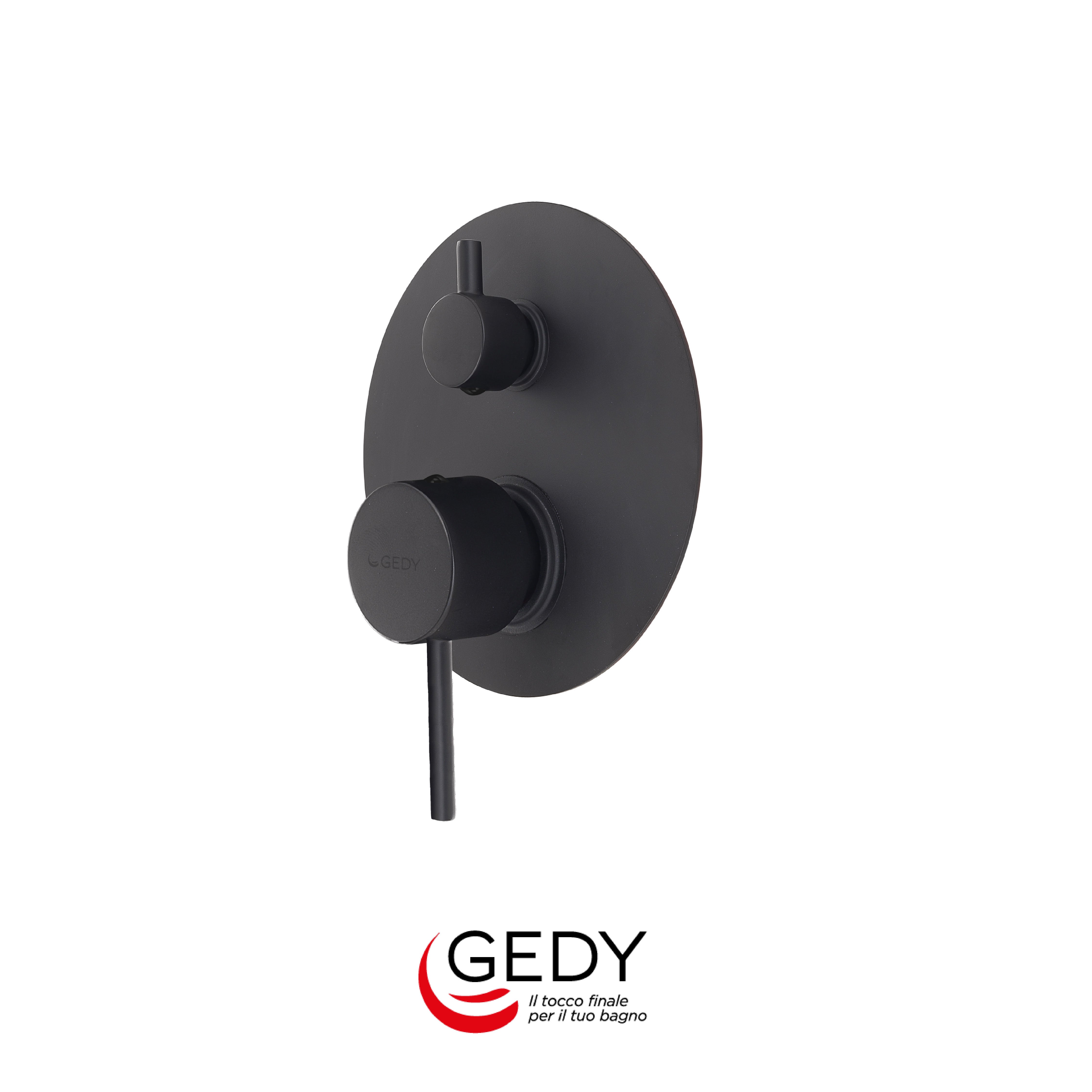 GEDY Garda - Miscelatore monocomando a incasso doccia con deviatore a 2 vie - 14 - Nero matt