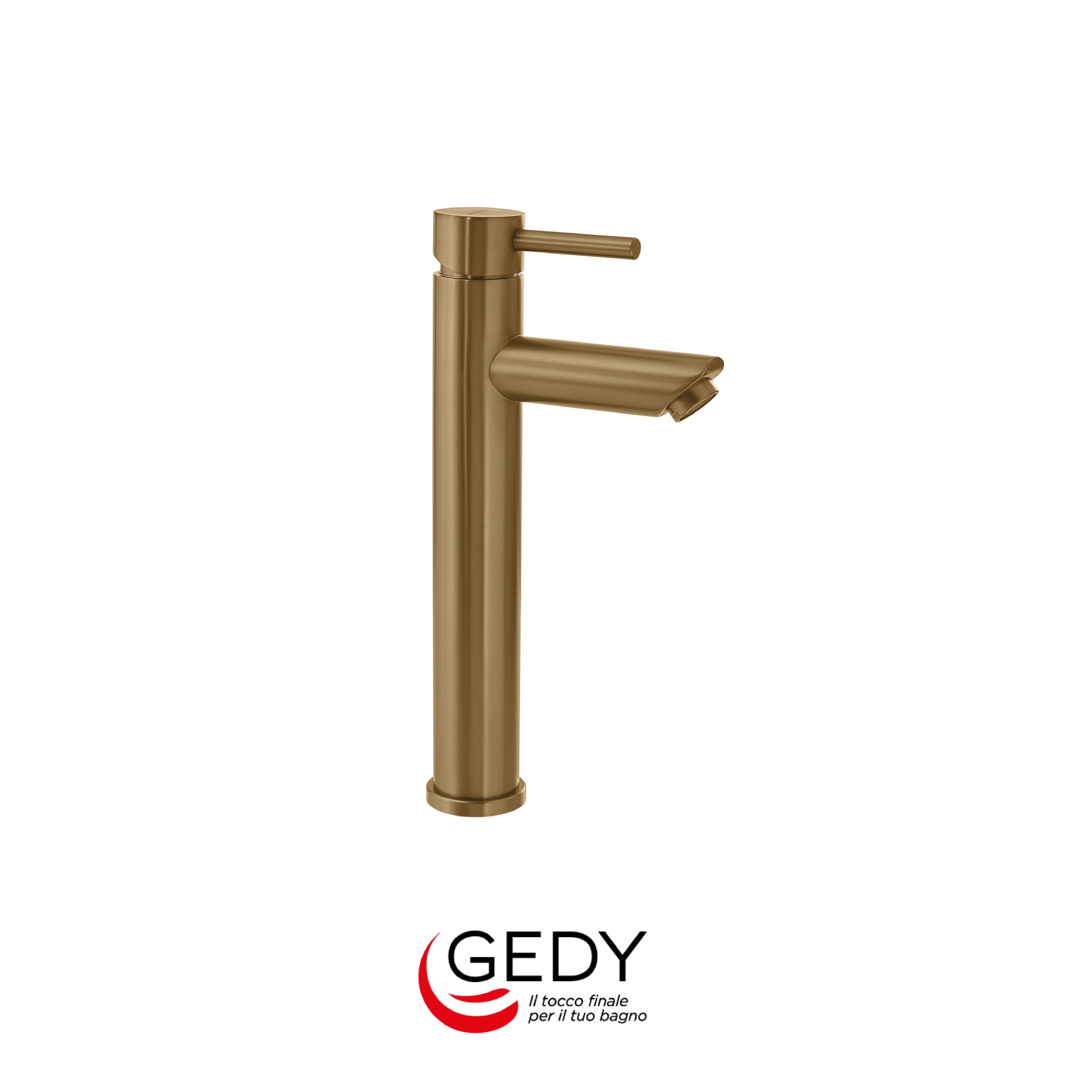 GEDY Garda - Miscelatore monocomando alto per lavabo bagno - 88 - Oro matt