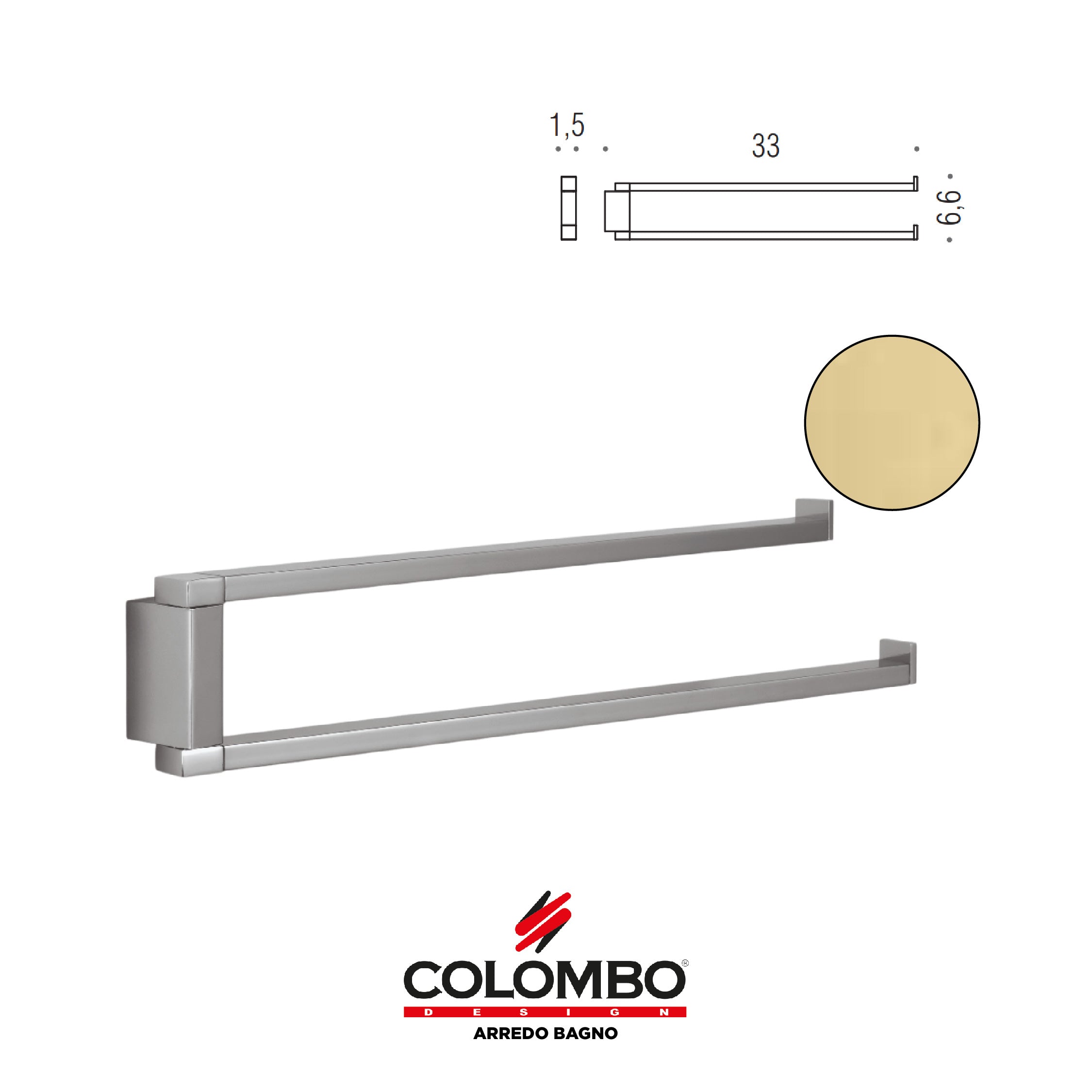 MiniQ Porta salvietta a doppio snodo - Colombo design arredo bagno - Imhoff Handles