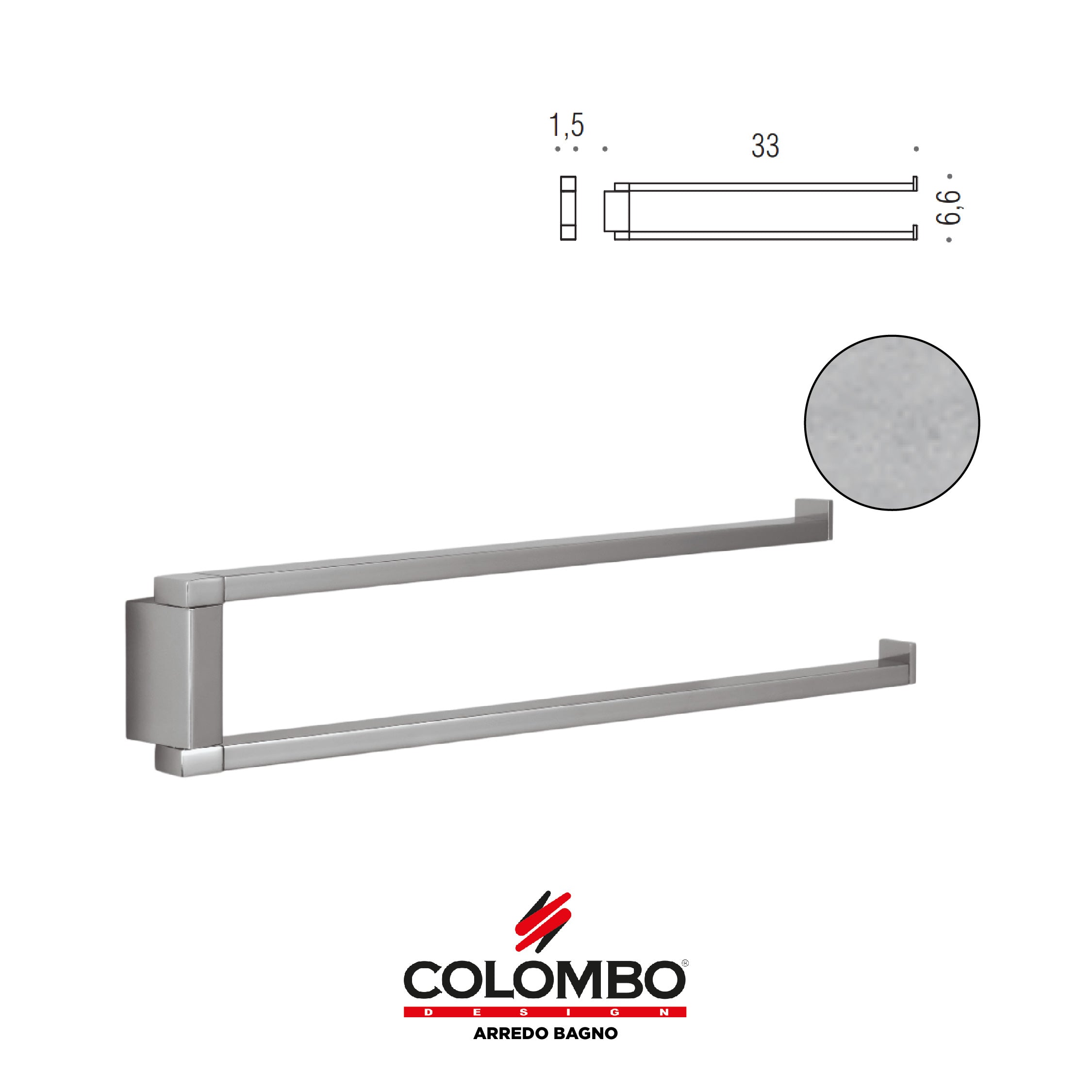 MiniQ Porta salvietta a doppio snodo - Colombo design arredo bagno - Imhoff Handles