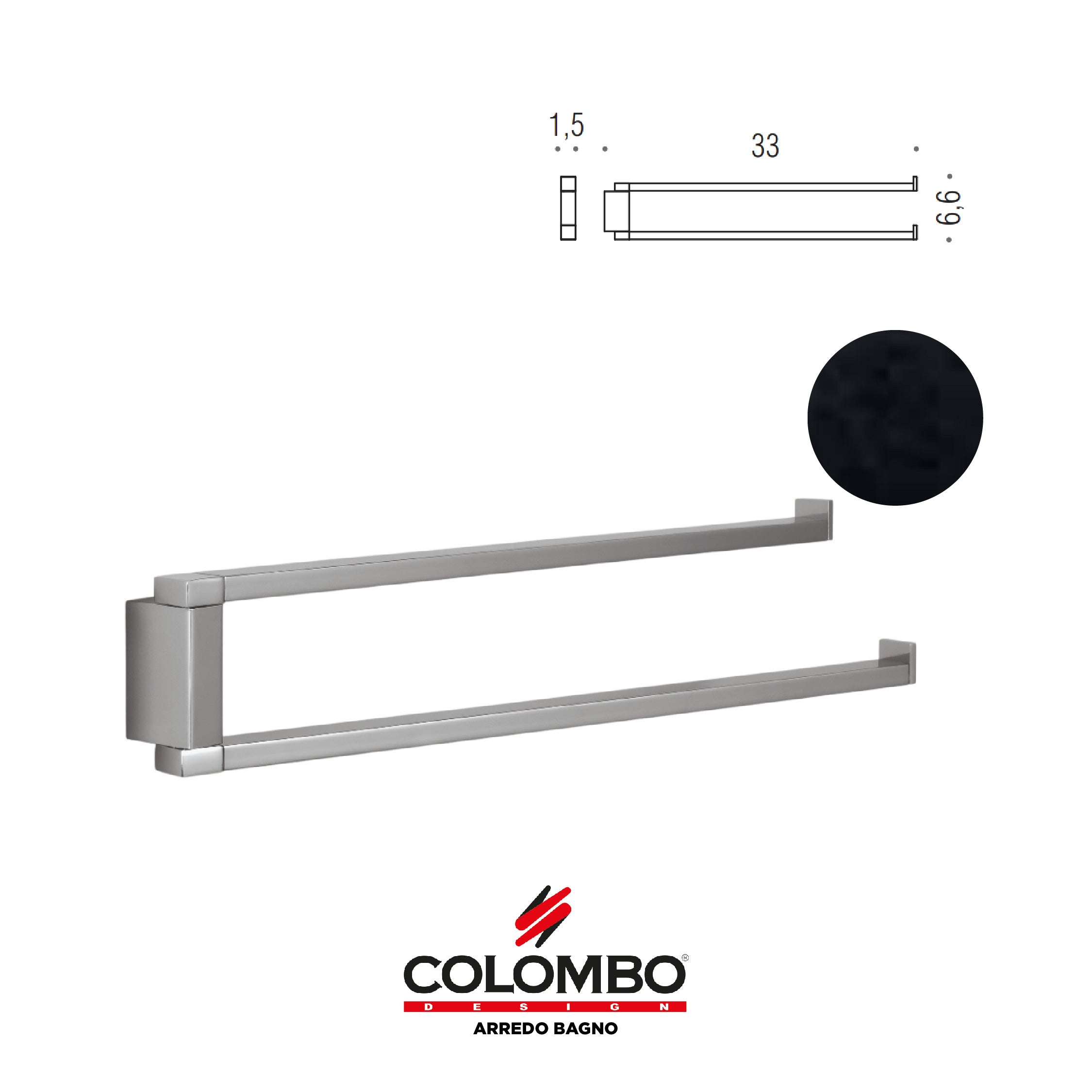 MiniQ Porta salvietta a doppio snodo - Colombo design arredo bagno - Imhoff Handles