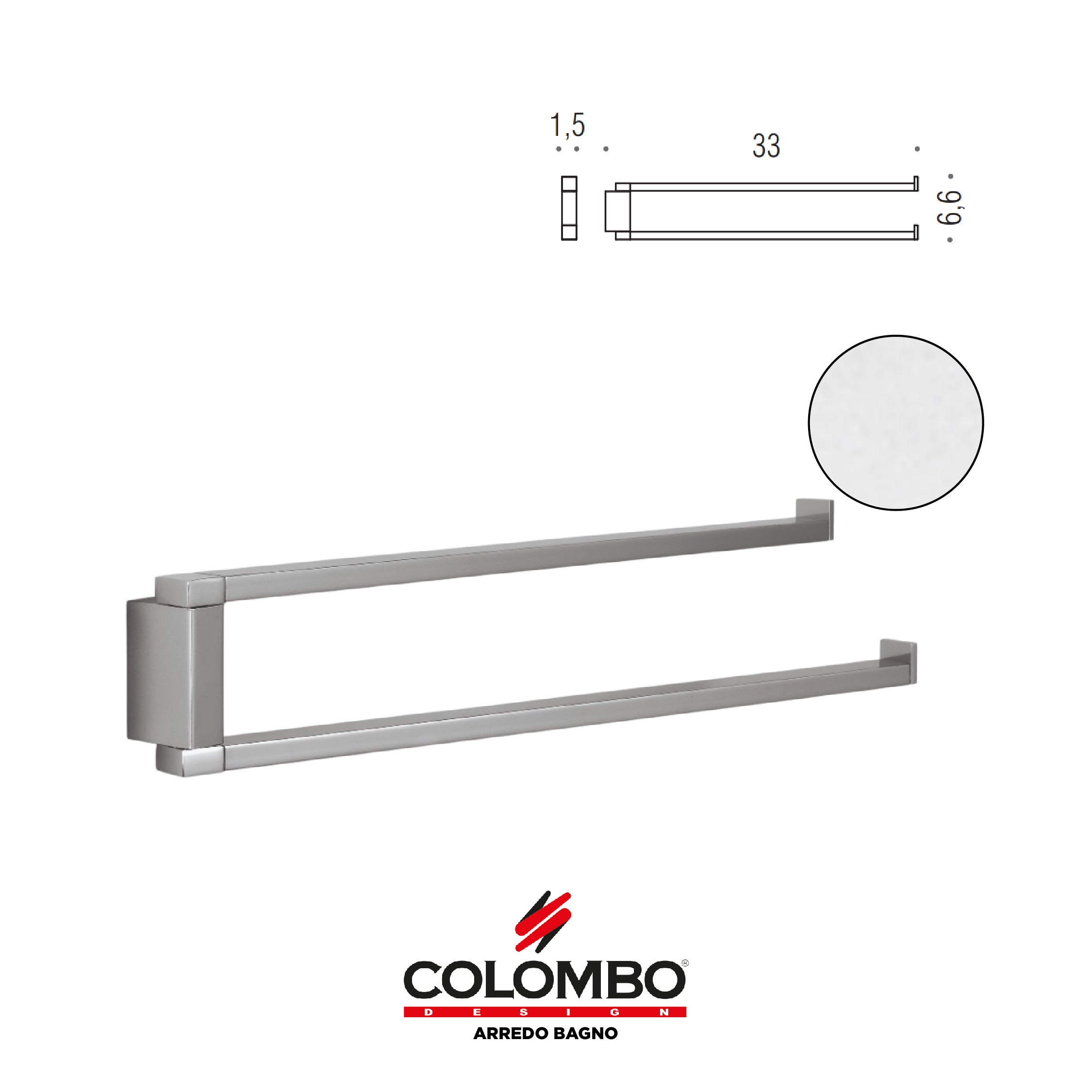 MiniQ Porta salvietta a doppio snodo - Colombo design arredo bagno - Imhoff Handles