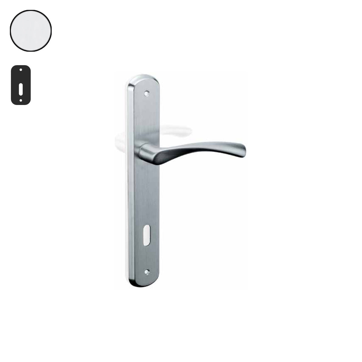 ZB - Maniglie Ala - Maniglia per porta interna - CRS - Cromo satinato / Placca 248x40 mm / Patent 70