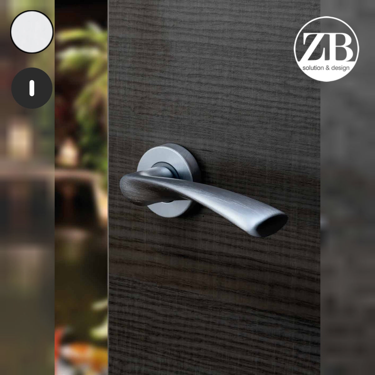ZB - Maniglie Ala - Maniglia per porta interna - CRS - Cromo satinato / Tonda / Patent