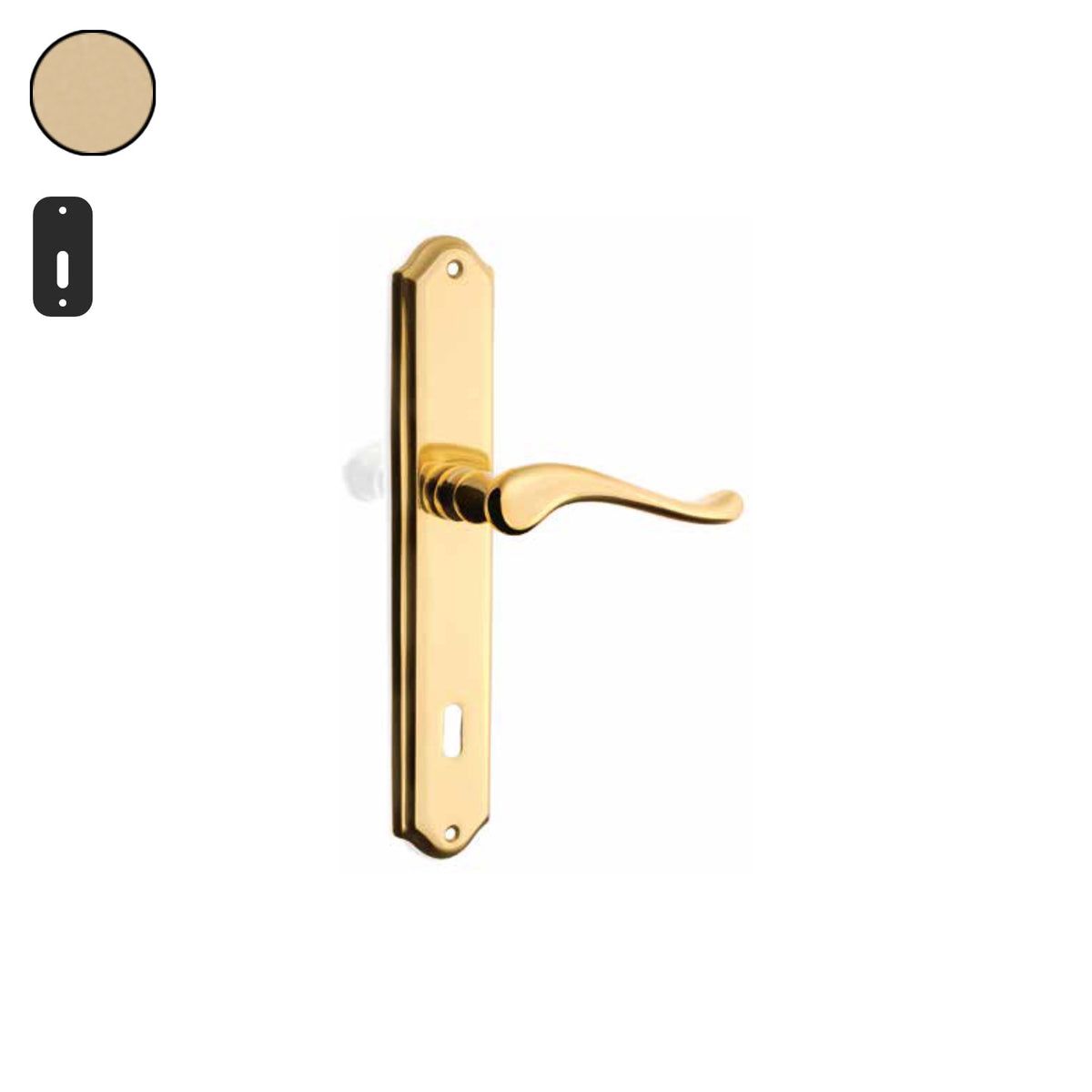 ZB - Maniglie Arco - Maniglia per porta interna - OSV - Ottone satinato verniciato / Placca 250x46 mm / Patent 70