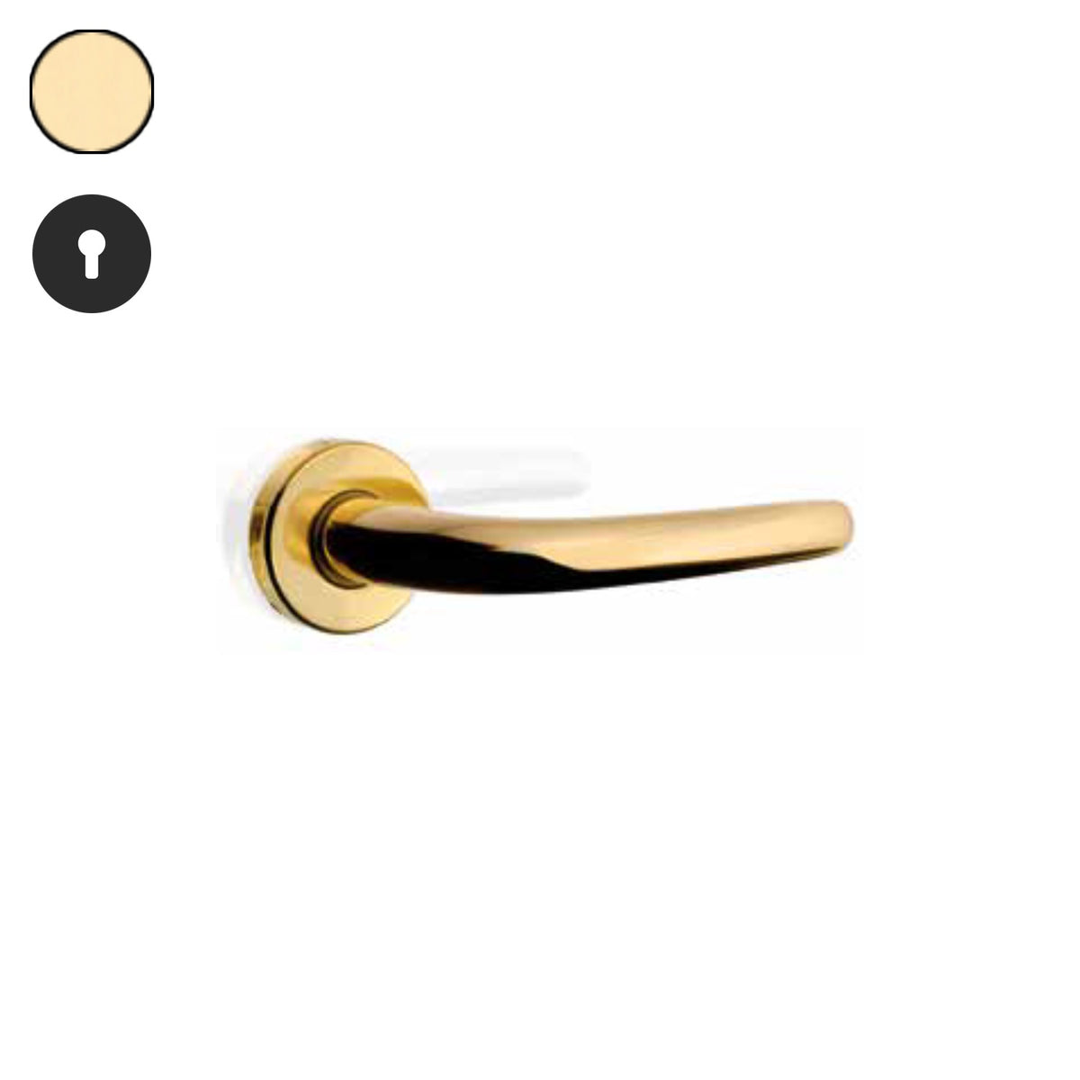 ZB - Maniglie Big Niky - Maniglia per porta interna - OLV - Ottone lucido verniciato / Tonda / Yale