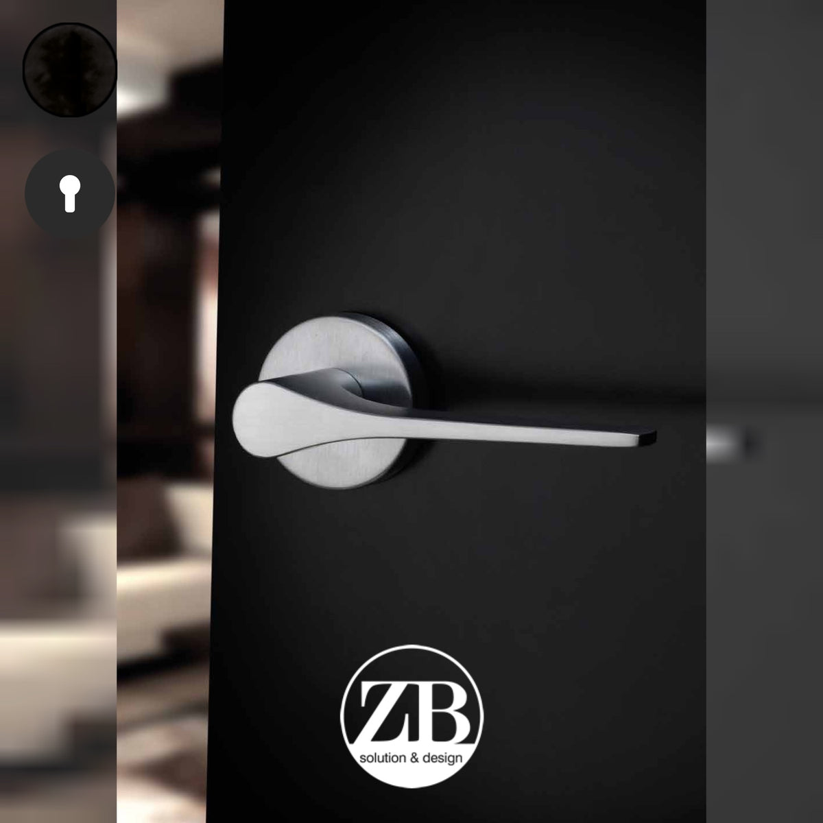 ZB - Maniglie Blade - Maniglia per porta interna - NOP - Nero opaco / Tonda / Yale