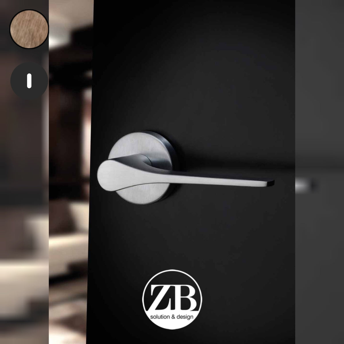 ZB - Maniglie Blade - Maniglia per porta interna - OGO - Ottone bronzato graffiato opaco / Tonda / Patent