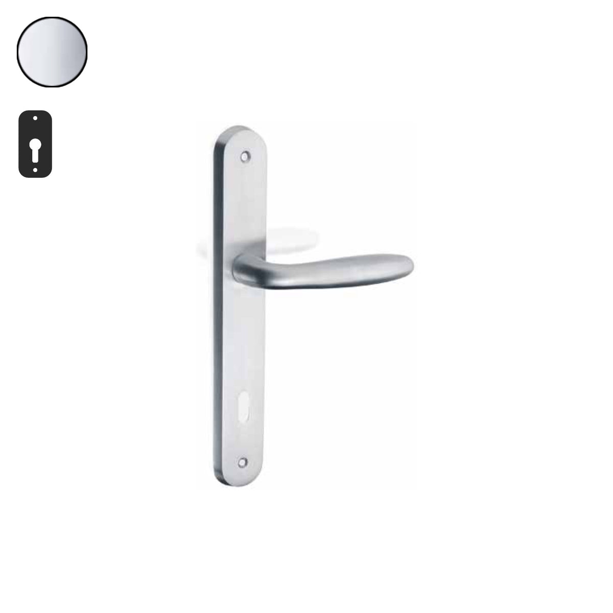 ZB - Maniglie Botti - Maniglia per porta interna - CRL - Cromo lucido / Placca 250x38 mm / Yale 85