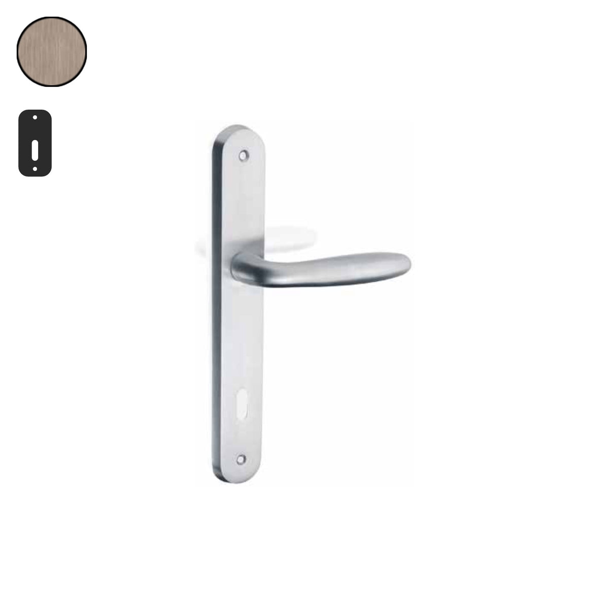 ZB - Maniglie Botti - Maniglia per porta interna - OGV - Ottone graffiato verniciato lucido / Placca 250x38 mm / Patent 70