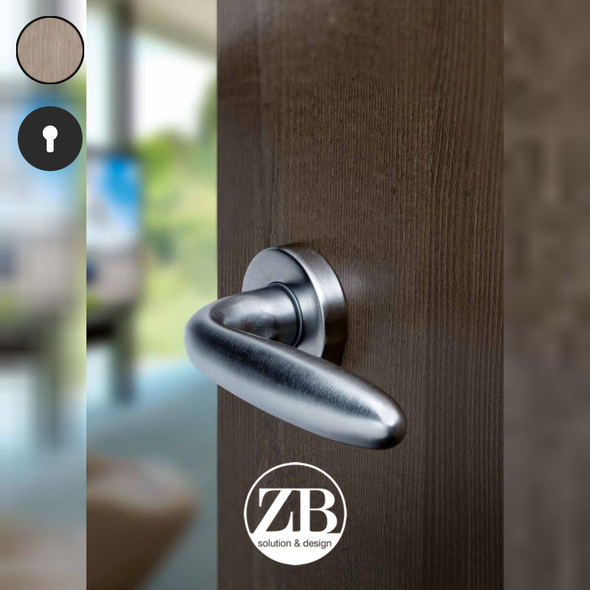 ZB - Maniglie Botti - Maniglia per porta interna - OGV - Ottone graffiato verniciato lucido / Tonda / Yale