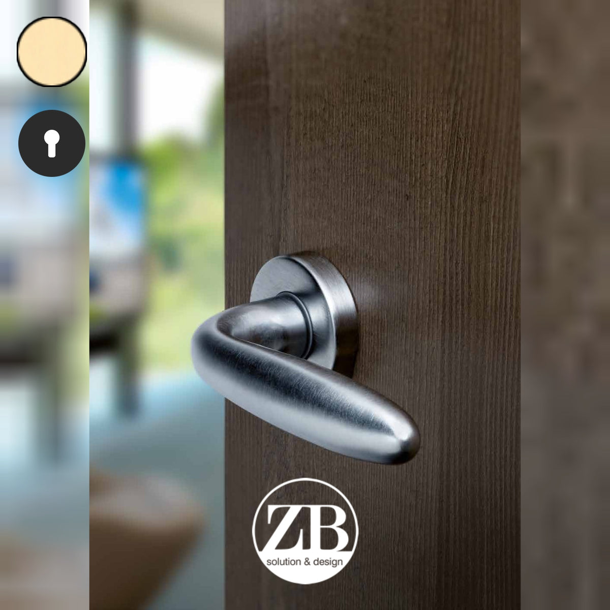 ZB - Maniglie Botti - Maniglia per porta interna - OLV - Ottone lucido verniciato / Tonda / Yale