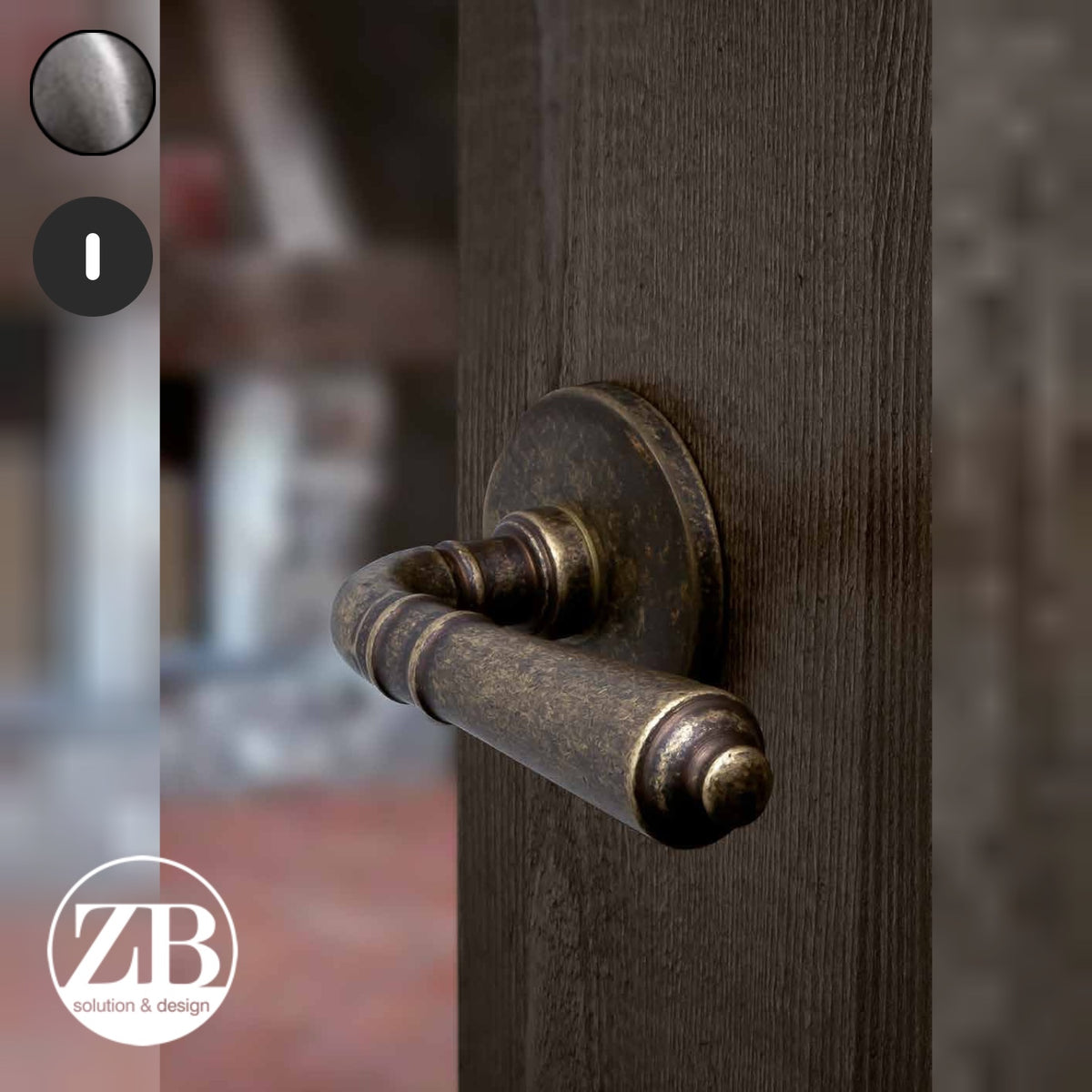 ZB - Maniglie Classic - Maniglia per porta interna - ARA - Argento antico / Tonda / Patent