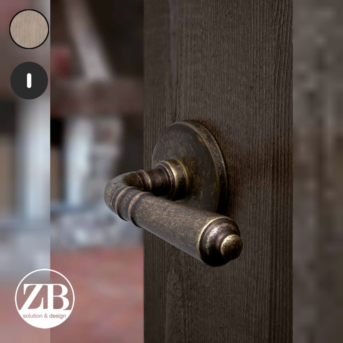 ZB - Maniglie Classic - Maniglia per porta interna - OGV - Ottone graffiato verniciato lucido / Tonda / Patent