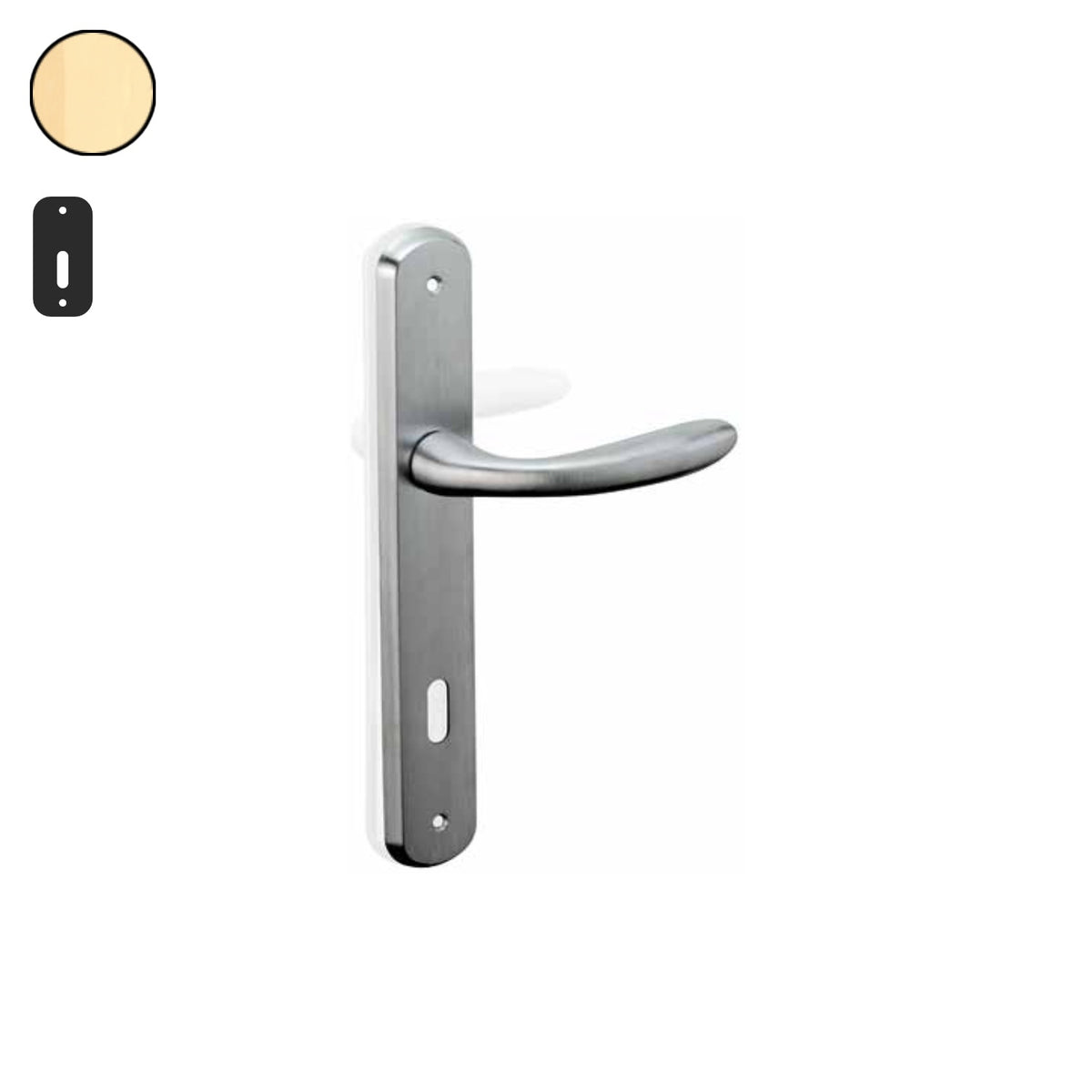 ZB - Maniglie Dedalo - Maniglia per porta interna - OTO - Ottonato / Placca 250x38 mm / Patent 90