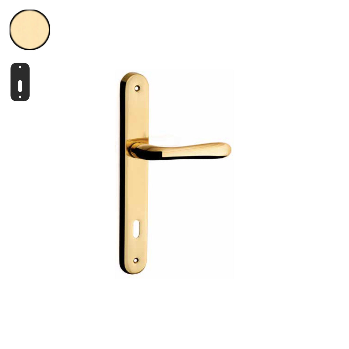 ZB - Maniglie Desy - Maniglia per porta interna - OLV - Ottone lucido verniciato / Placca 250x38 mm / Patent 70