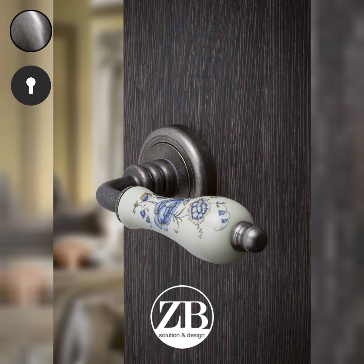 ZB - Maniglie Doge - Maniglia per porta interna - ARA - Argento antico / Tonda / Yale