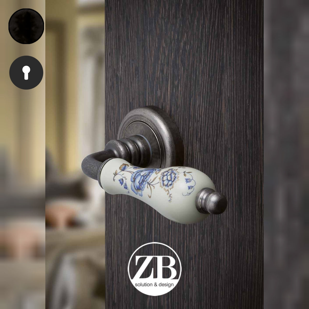ZB - Maniglie Doge - Maniglia per porta interna - NOP - Nero opaco / Tonda / Yale